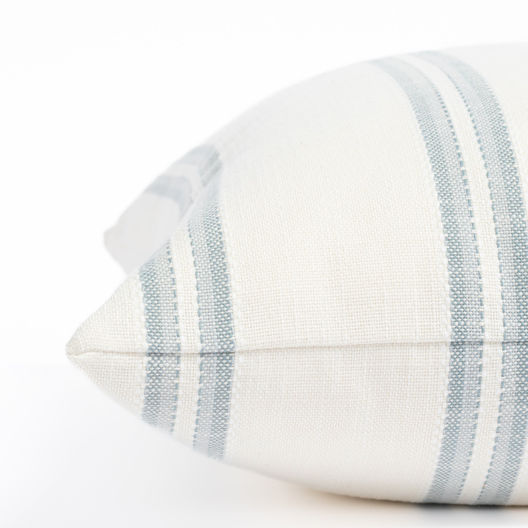 Riviera Stripe 22x22 Outdoor Pillow Cover - Water-Resistant Decorative Throw Pillow for Patio, Porch, Poolside & Garden - Mist Blue & White Striped Design