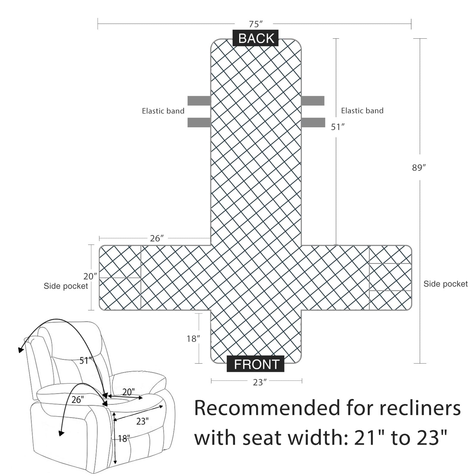 Premium Velvet Recliner Covers - Non-Slip Waterproof Large Recliner Chair Protectors for Leather Chairs | Reversible Sofa Cover for Living Room Furniture | Pet-Friendly Beige 23