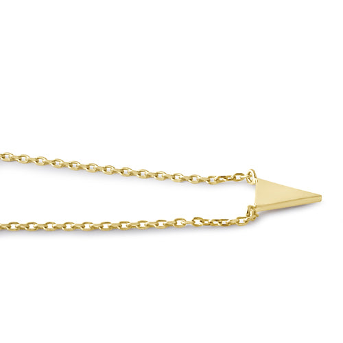 14K Solid Yellow Gold Triangle Pendant Necklace for Women - Elegant Minimalist Jewelry Gift for Birthday, Anniversary & Special Occasions