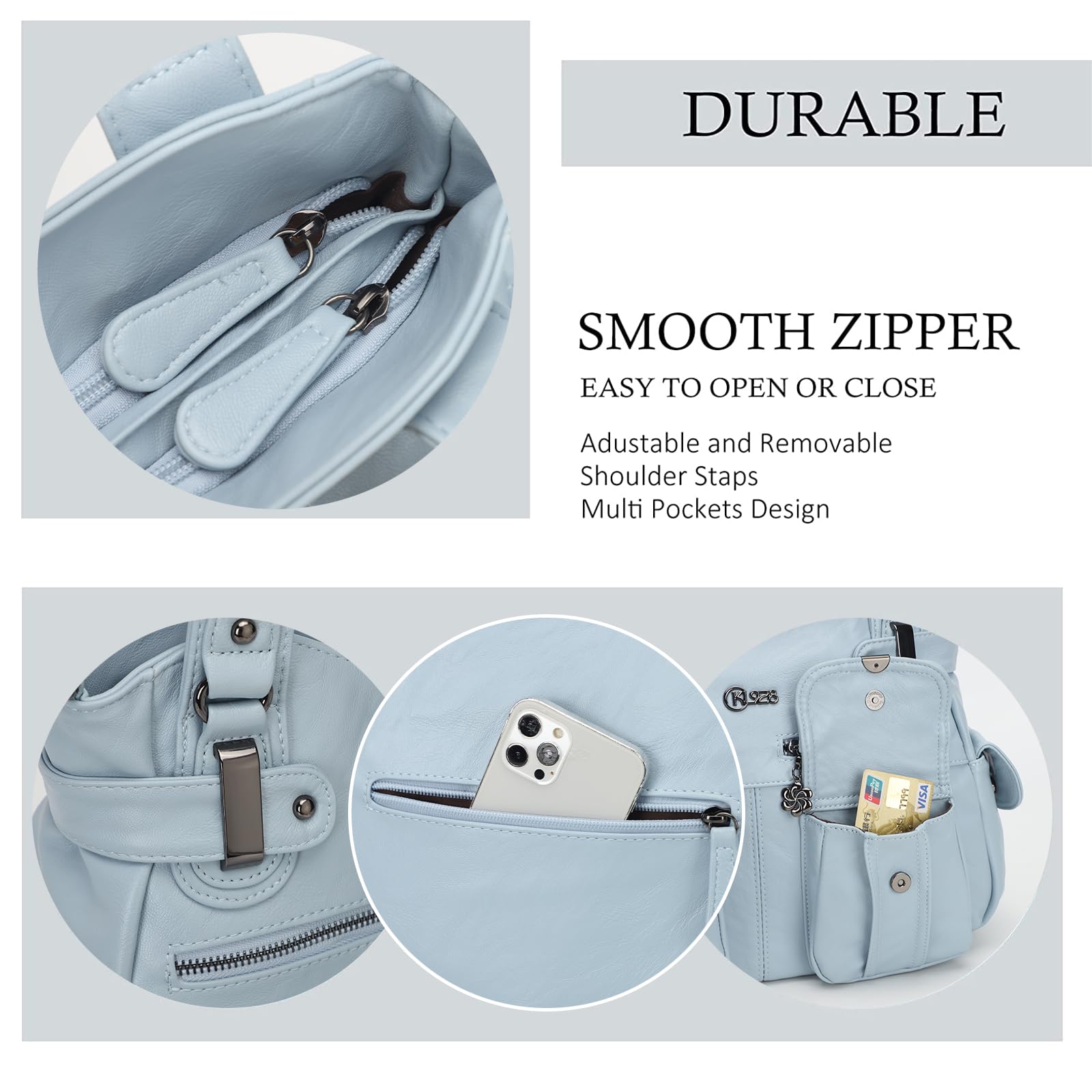 Stylish Large Hobo Shoulder Bags for Women - Soft PU Leather Multi-Pocket Tote Purse - Perfect for Work, Travel & Everyday Use