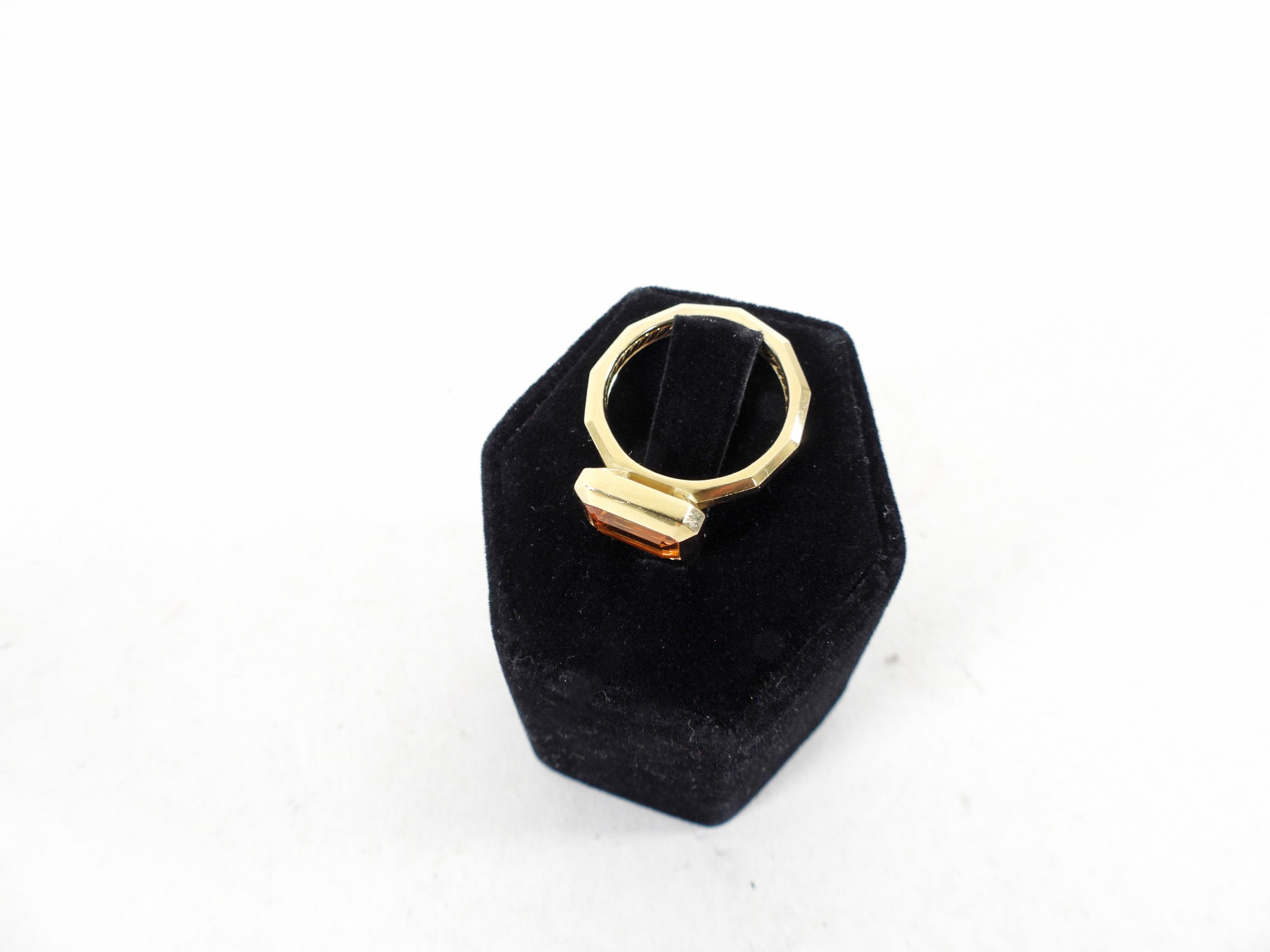 David Yurman 18K Gold Novella Madeira Citrine Ring | Elegant Citrine Gemstone Jewelry for Women | Perfect for Weddings, Anniversaries & Special Occasions