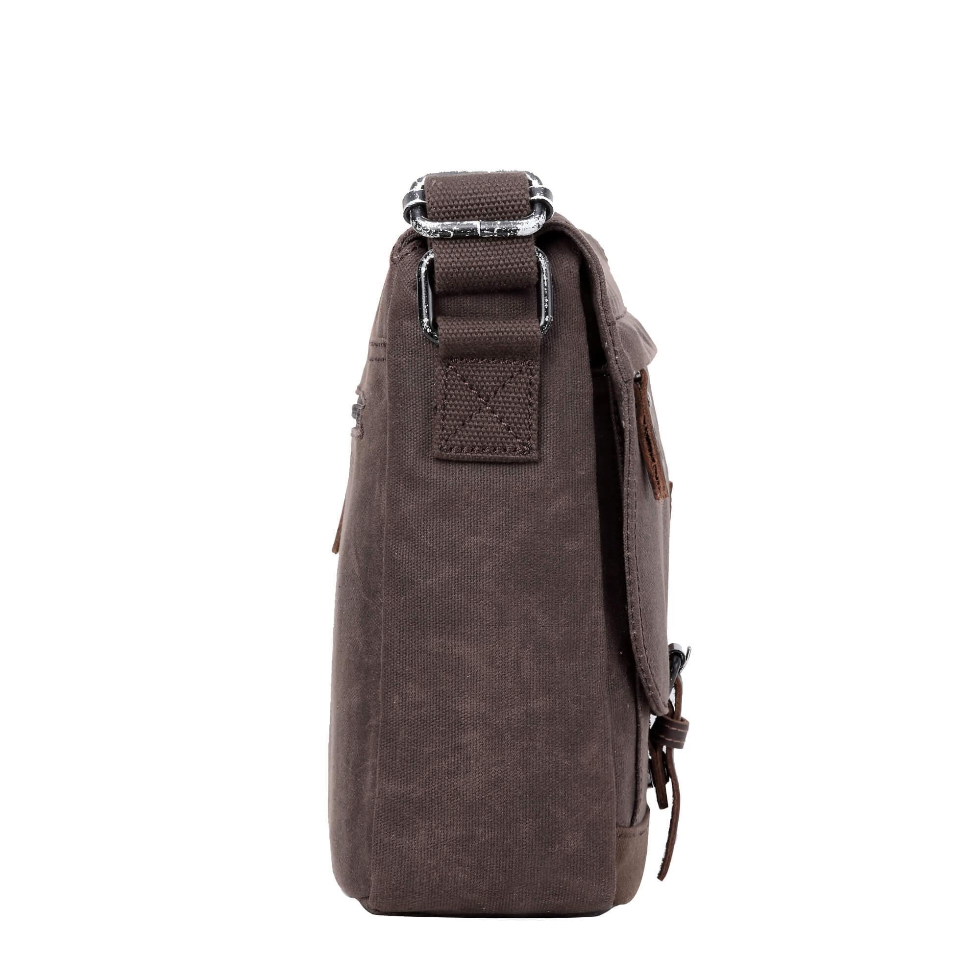 TRP0443 Troop London Heritage Canvas Leather Messenger Bag - Stylish Laptop & Tablet Friendly Travel Bag for Work, School & Daily Commute