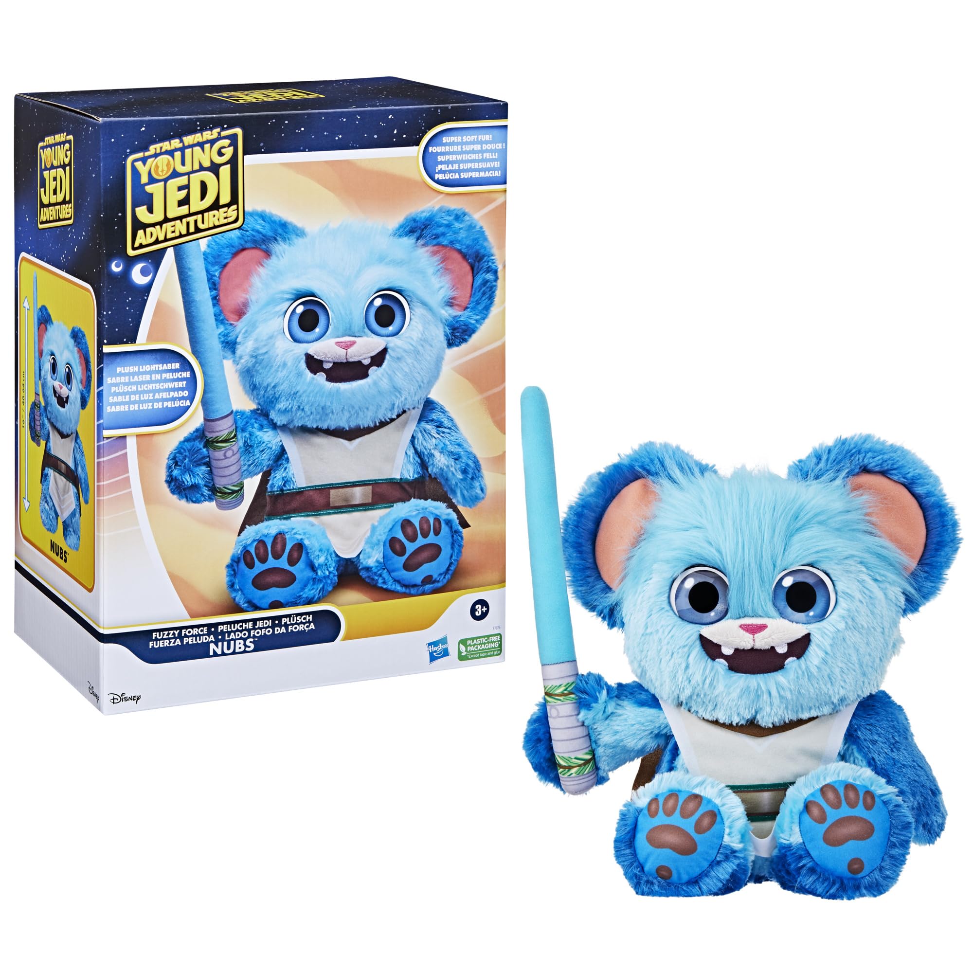 Star Wars Young Jedi Adventures Fuzzy Force Nubs Plush Toy - Soft Cuddly Preschool Toy for 3 Year Old Boys & Girls - Perfect for Playtime, Bedtime & Jedi Training Adventures