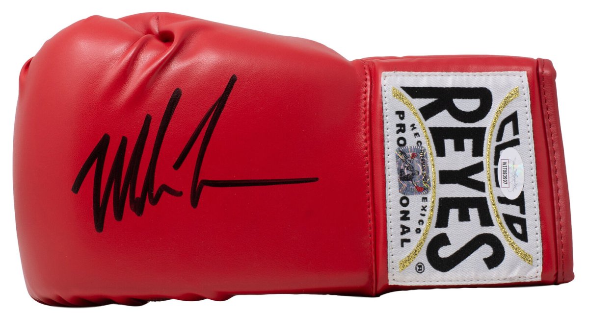 Mike Tyson Autographed Left Hand Red Cleto Reyes Boxing Gloves - JSA ITP Certified - Collectible Memorabilia for Boxing Fans & Sports Enthusiasts - Perfect for Display, Gifts, and Investment