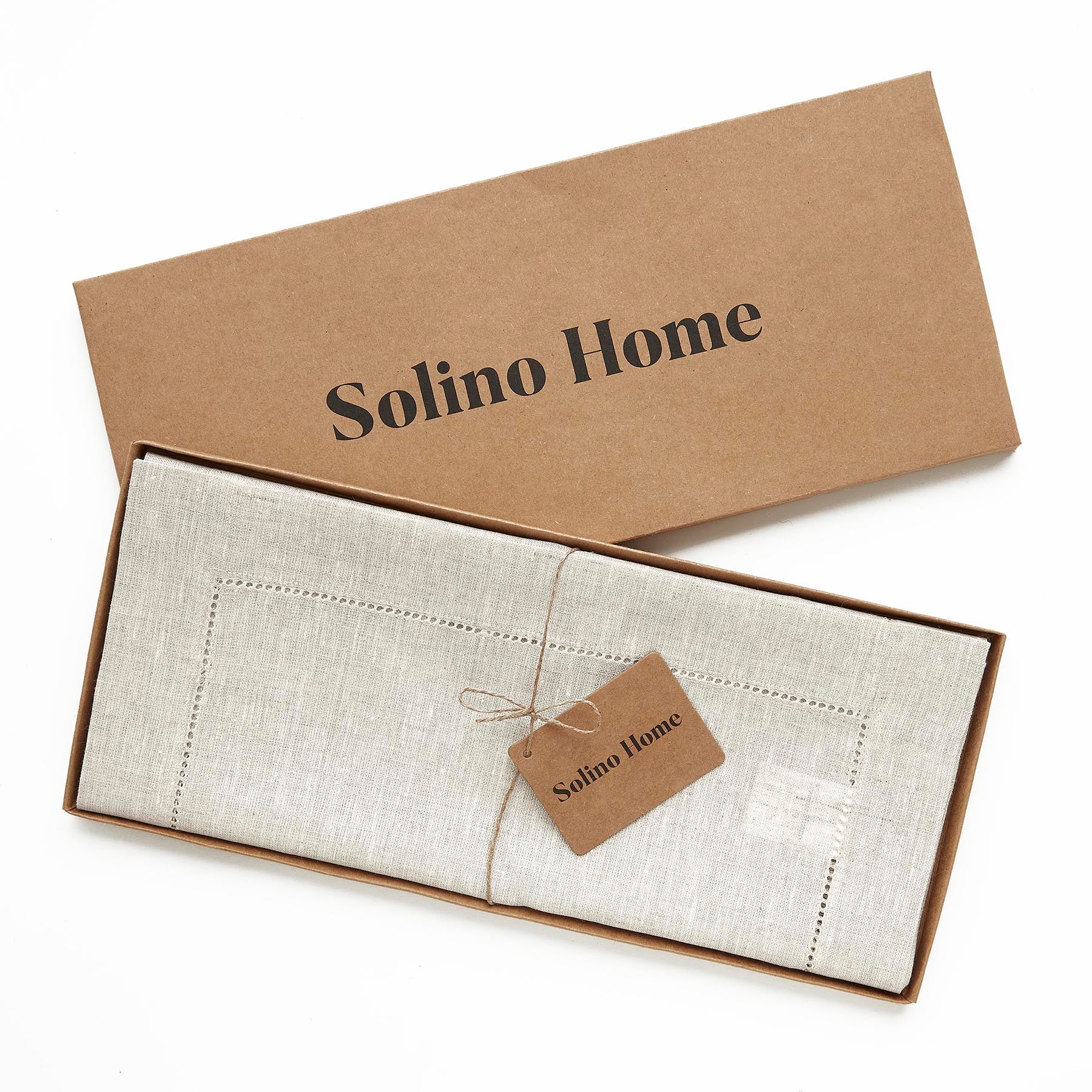 Elegant Classic Hemstitch Table Runner - White Linen Dining Table Decor for Weddings, Holidays & Home Decor