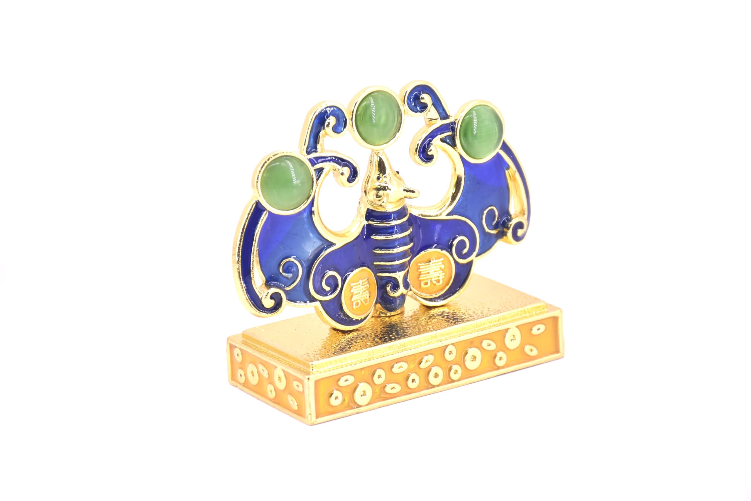 2025 Feng Shui 3 Jewel Prosperity Bat - Wealth & Luck Charm for Home Decor, Office Display & Gift Giving