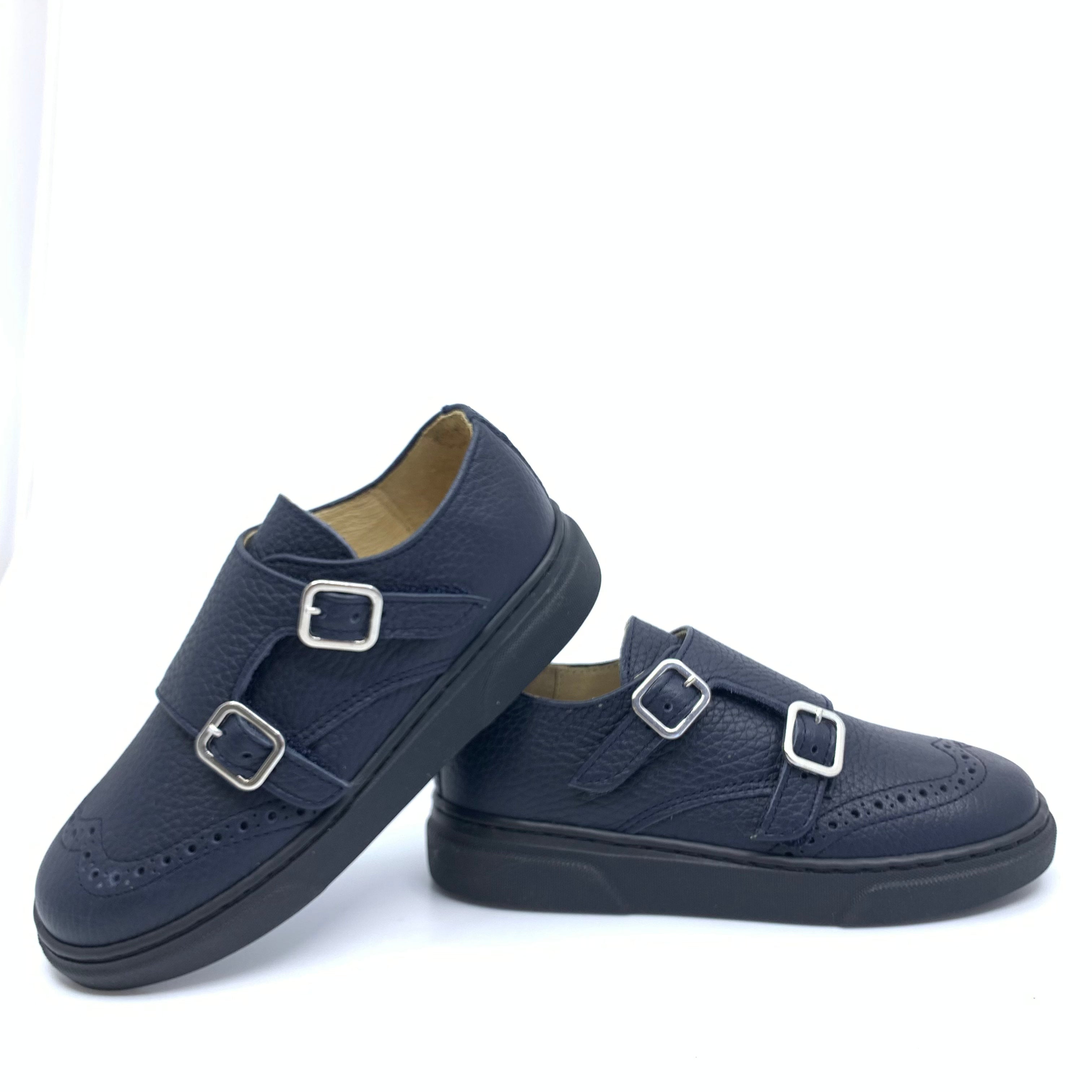 Blublonc Navy Wingtip Dress Sneakers for Men - Comfortable & Stylish Business Casual Shoes for Work, Office & Formal Events