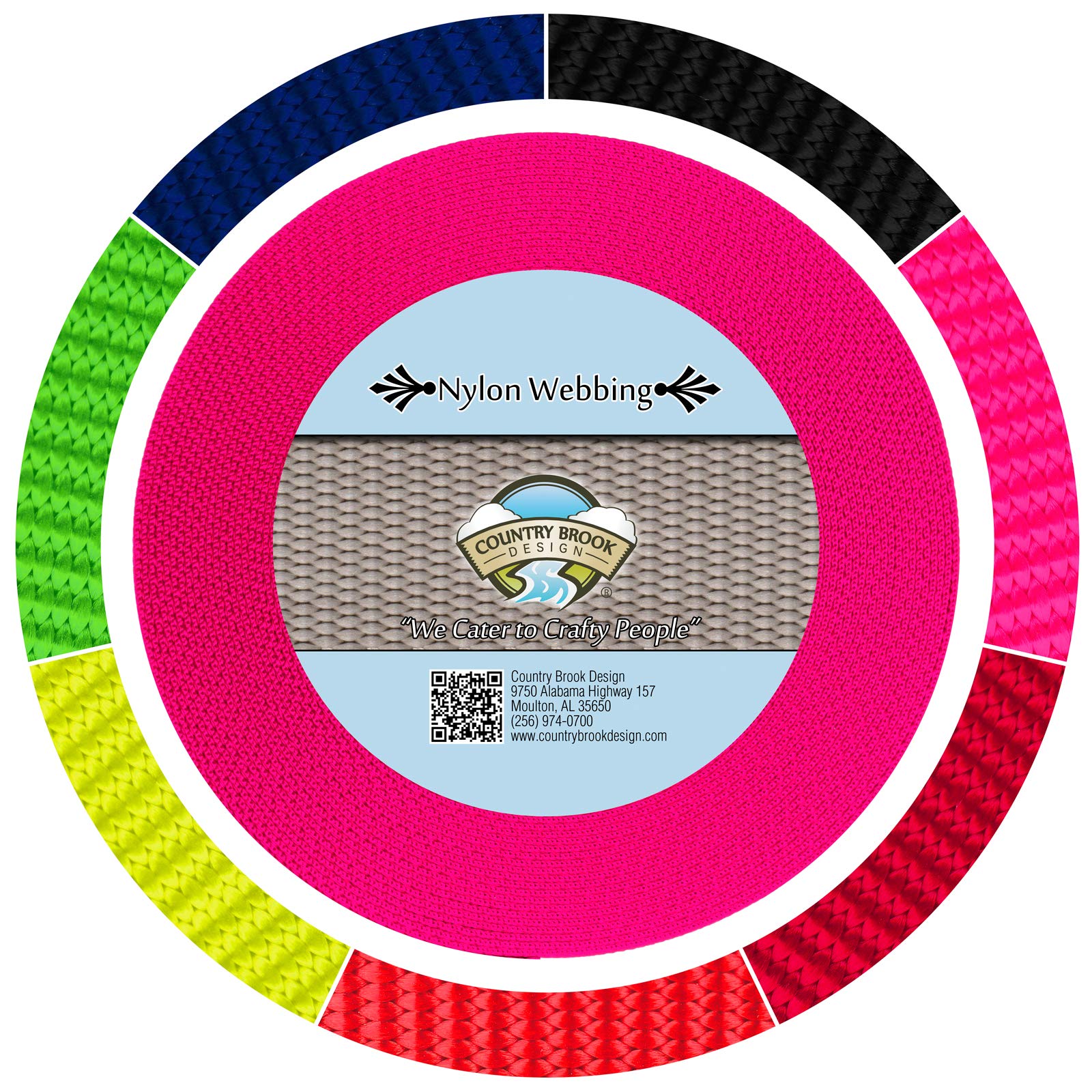 Country Brook Design - 3/4 Inch Reflective Nylon Webbing for Safety Gear, Dog Collars & Outdoor Equipment - High Visibility Straps for Nighttime Use