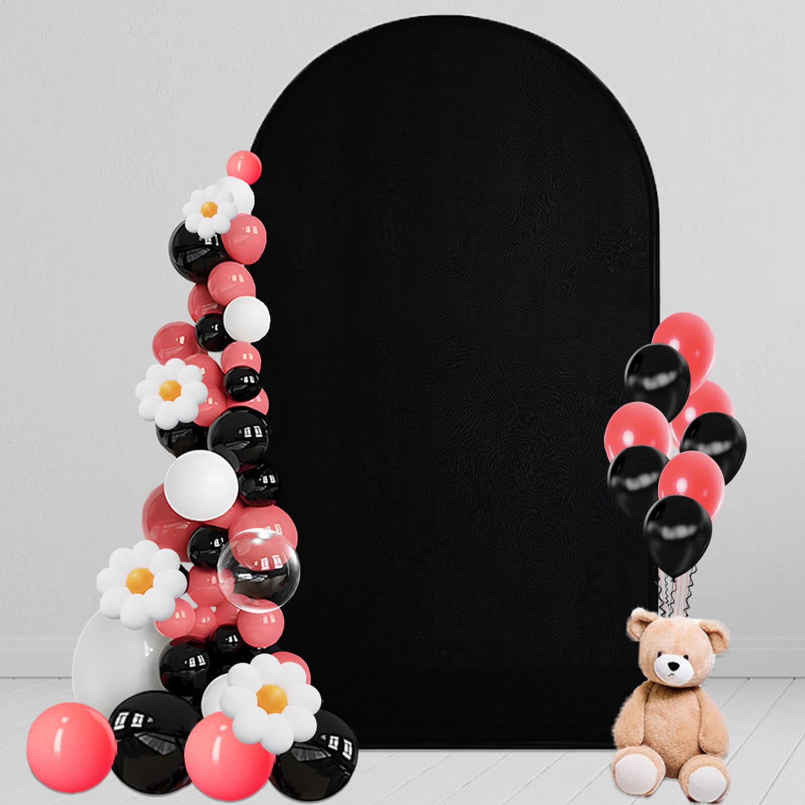 Stretchy Black Spandex Wedding Arch Cover - 7.2 FT Elegant Party Backdrop for Ceremonies, Photo Booths & Home Decor