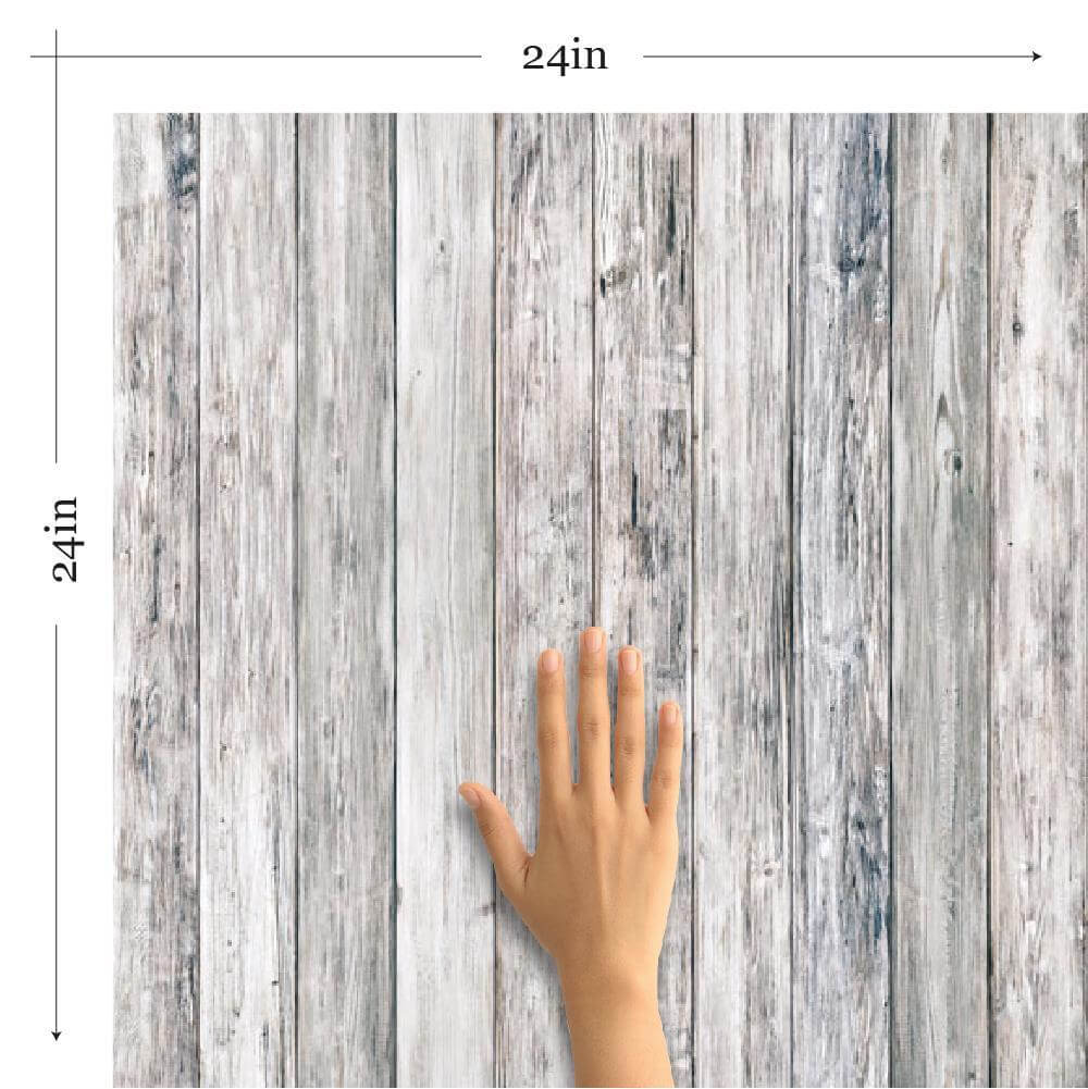 Blue and Green Faux Wood Peel and Stick Removable Wallpaper - Self-Adhesive Decorative Wall Covering for Bedroom, Living Room, Kitchen & Office - Easy to Install & Remove