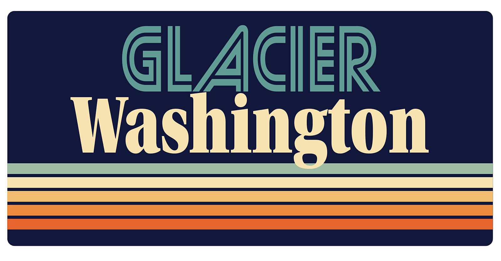 Glacier Washington Retro Fridge Magnet 5 x 2.5 Inch - Vintage Souvenir for Refrigerator, Office, Home Decor & Gift Ideas