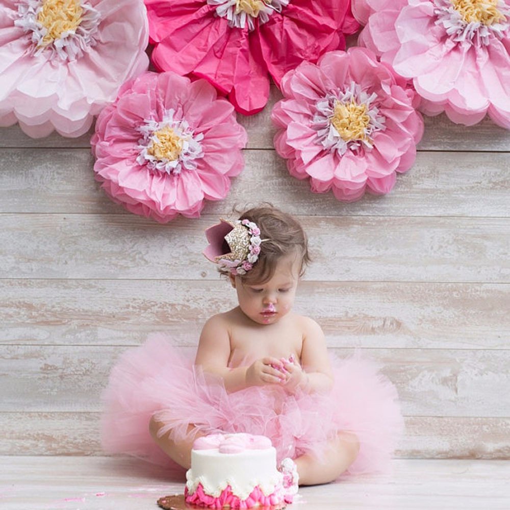 Tvoip Baby Princess Tiara Crown Set - Sparkling Gold Flower Headband with Artificial Roses for Girls' First Birthday Party, Photo Shoot & Dress Up (3-Pack Golden Crowns) - Perfect for Birthday Celebrations, Pageants & Princess-Themed Events