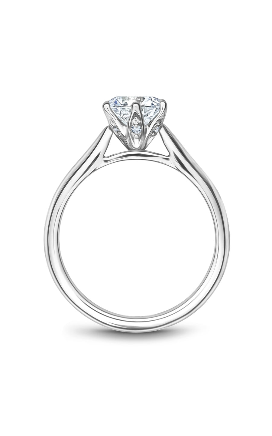 Noam Carver B200 01A Bridal Engagement Ring - 14K White Gold Diamond Wedding Band for Women, Perfect for Proposals, Anniversaries & Romantic Occasions