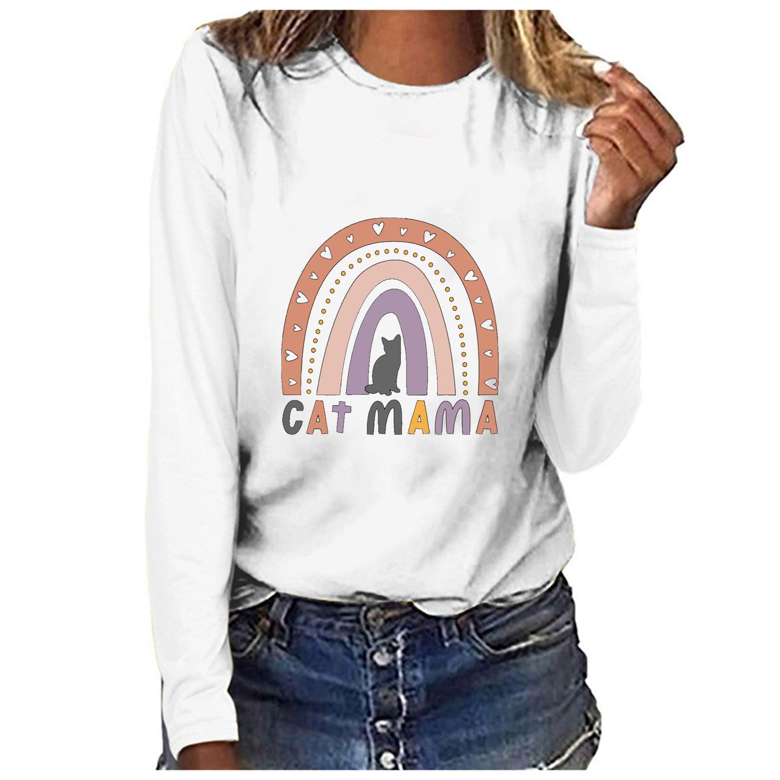 Fashion Women's Printed Long Sleeve O-Neck Pullover Sweatshirt - Casual Blouse & T-Shirt for Everyday Wear | Perfect for Work, Outings & Relaxing at Home