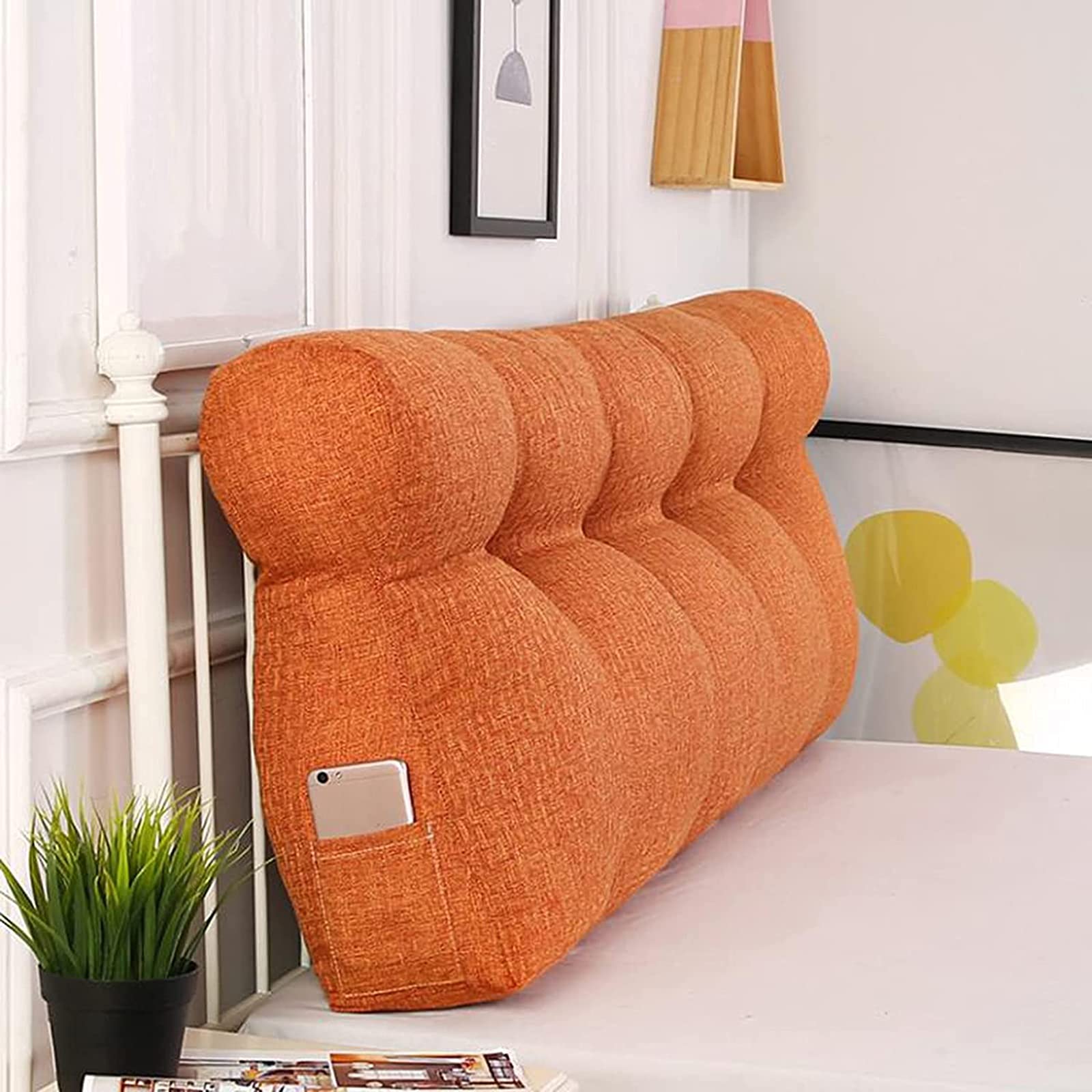 Large Bolster Headboard Pillow - Rectangular Lumbar Support Pillow for Bed Rest, Reading & Positioning - Removable Cover - 71