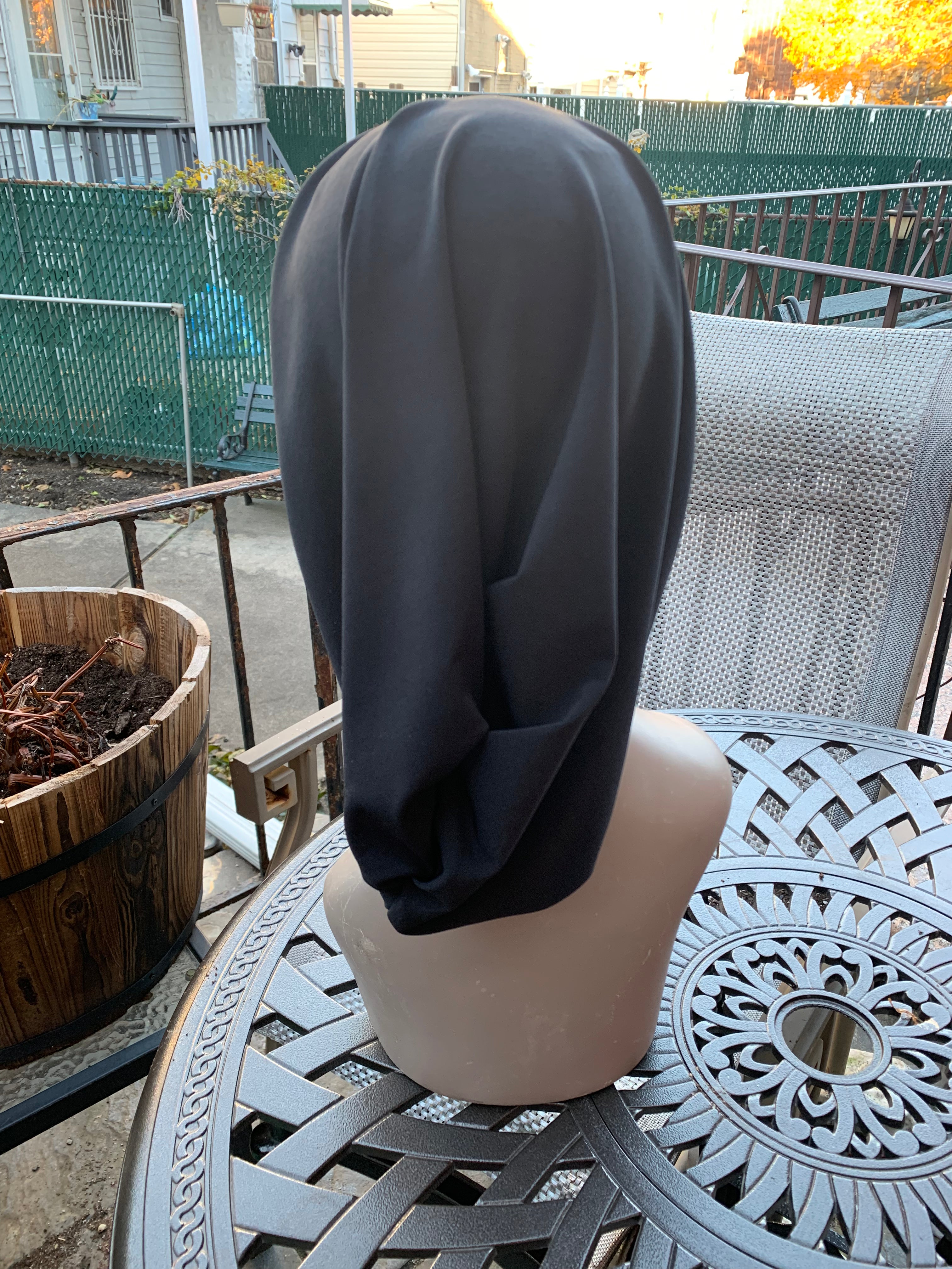 Stunning Snood Turban Hijab for Women - Blue Lagoon Turquoise Grey Head Covering | Made in USA | Perfect for Daily Wear, Prayer & Special Occasions
