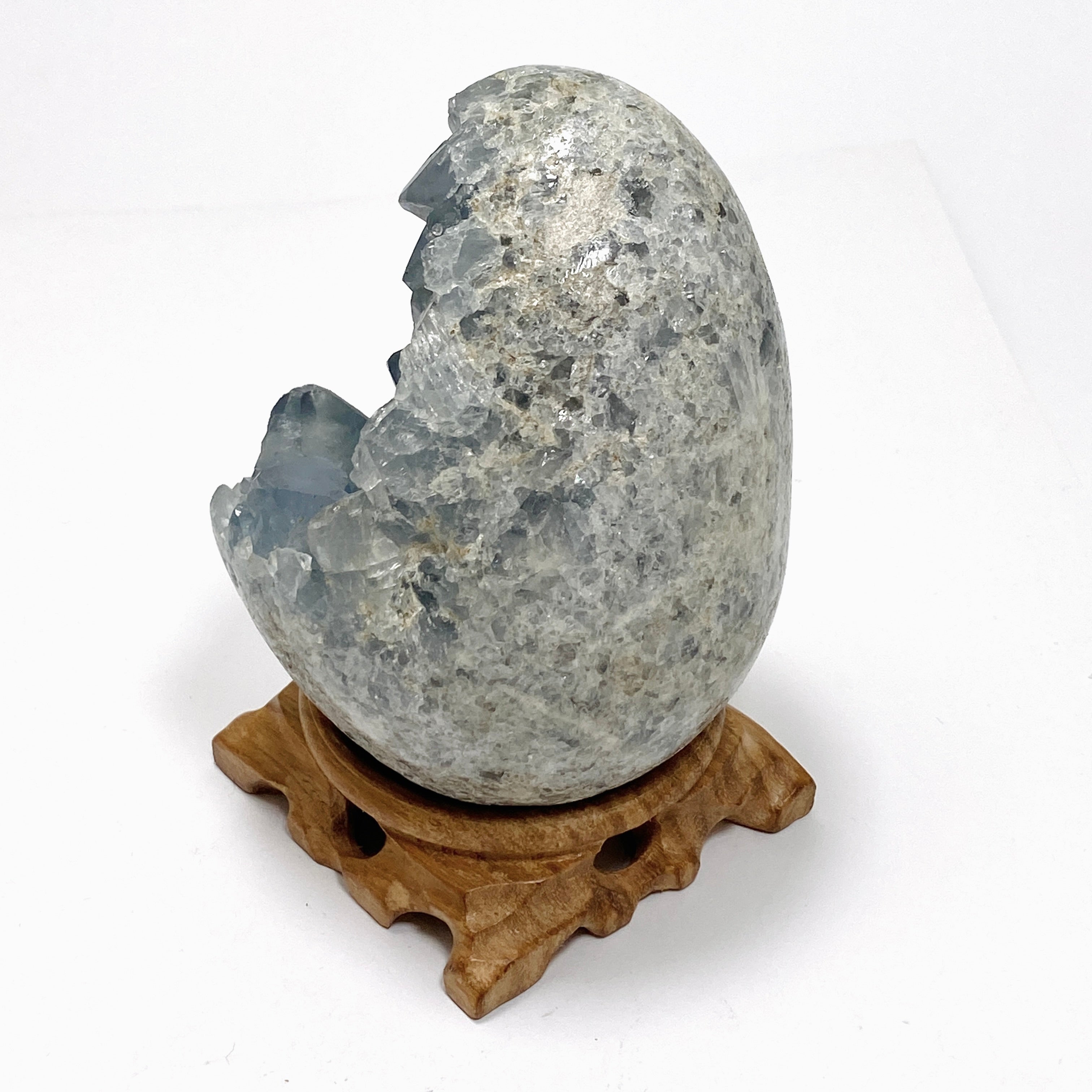 Natural Celestite Egg from Madagascar - Healing Crystal for Meditation, Energy Balancing & Home Decor (CR3717) | Perfect for Yoga Spaces, Reiki Healing & Spiritual Gifts