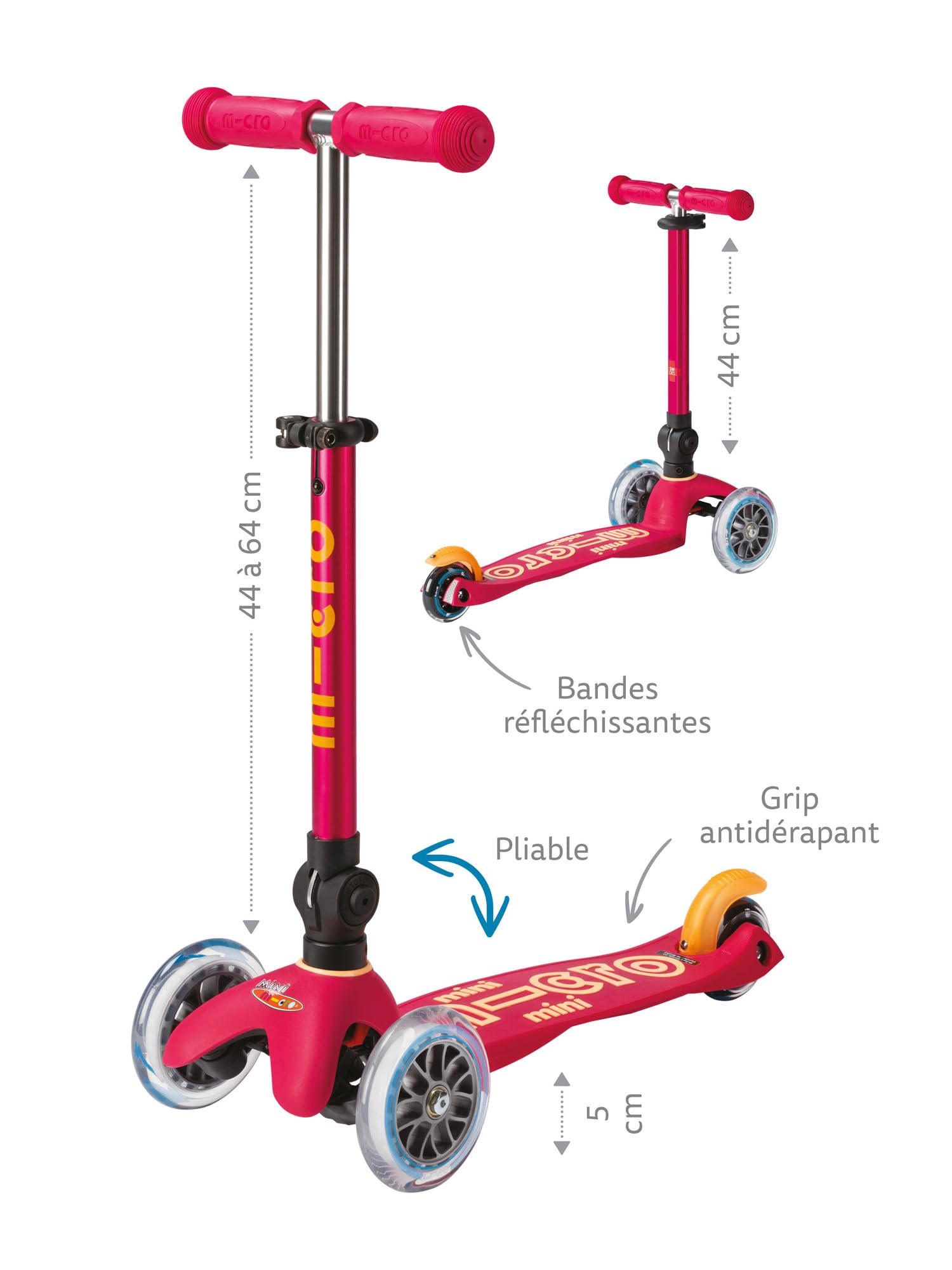 Micro Kickboard Mini Deluxe Foldable LED Scooter for Kids Ages 2-5 | 3-Wheel Lean-to-Steer Swiss-Designed Scooter with Light-Up Wheels | Perfect for Neighborhood Rides, Park Adventures & Learning Balance