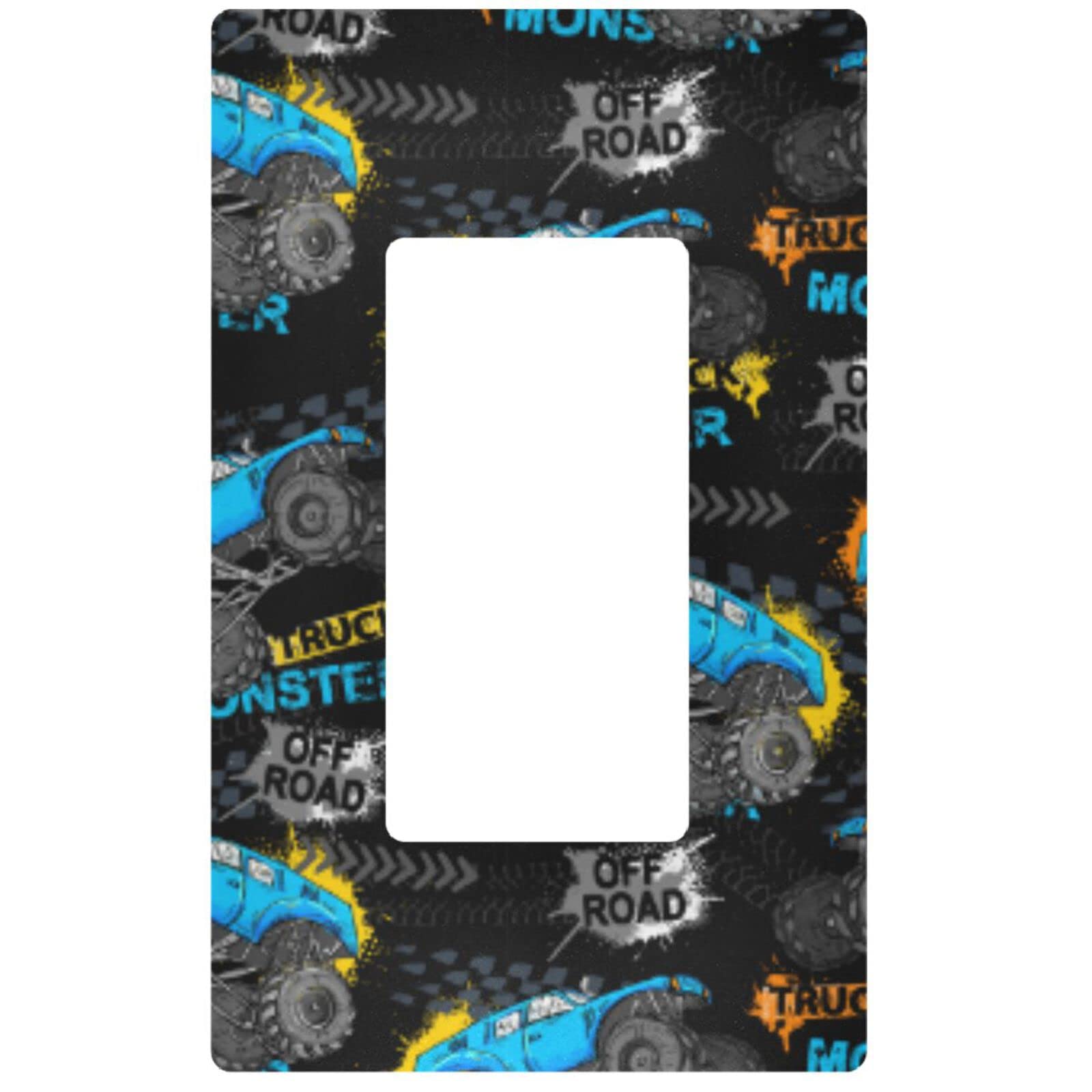 Monster Blue Truck Car Grunge Wall Plate Cover - 1-Gang 4.6