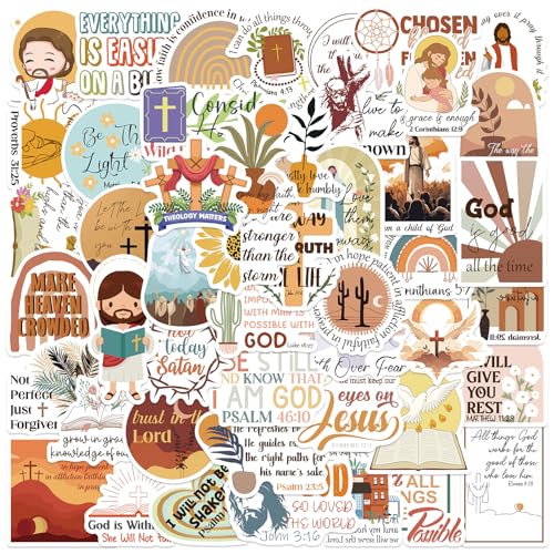 50pcs Boho Christian Bible Stickers