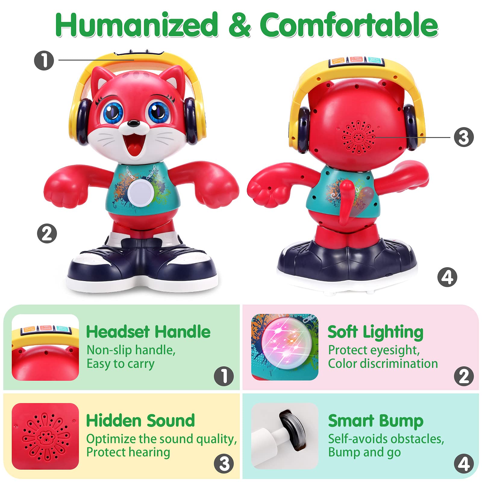 Interactive Dancing Cat Toy with Music & Recording - Early Learning Educational Baby Toy for 1 2 3 Year Old Boys & Girls (12-18 Months) | Perfect Toddler Gift for Birthday, Christmas & Playtime Fun