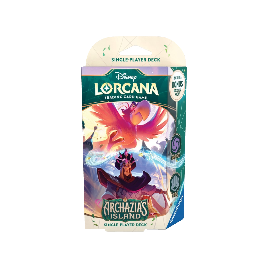 Disney Lorcana Archazia’s Island Starter Deck – Amethyst & Steel | TCG Trading Card Game for Beginners | Perfect for Game Nights & Collectors