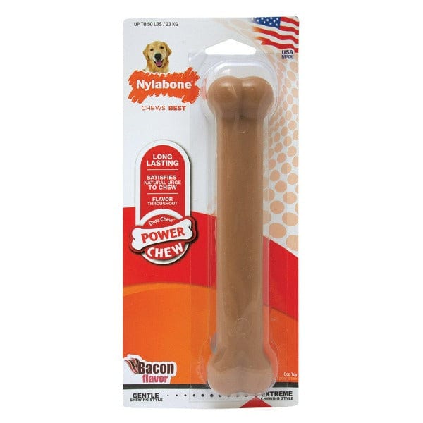 Nylabone DuraChew Bacon Flavored Dog Chew Toy - Long-Lasting Dental Chew for Medium to Large Dogs - Perfect for Aggressive Chewers & Teething Puppies