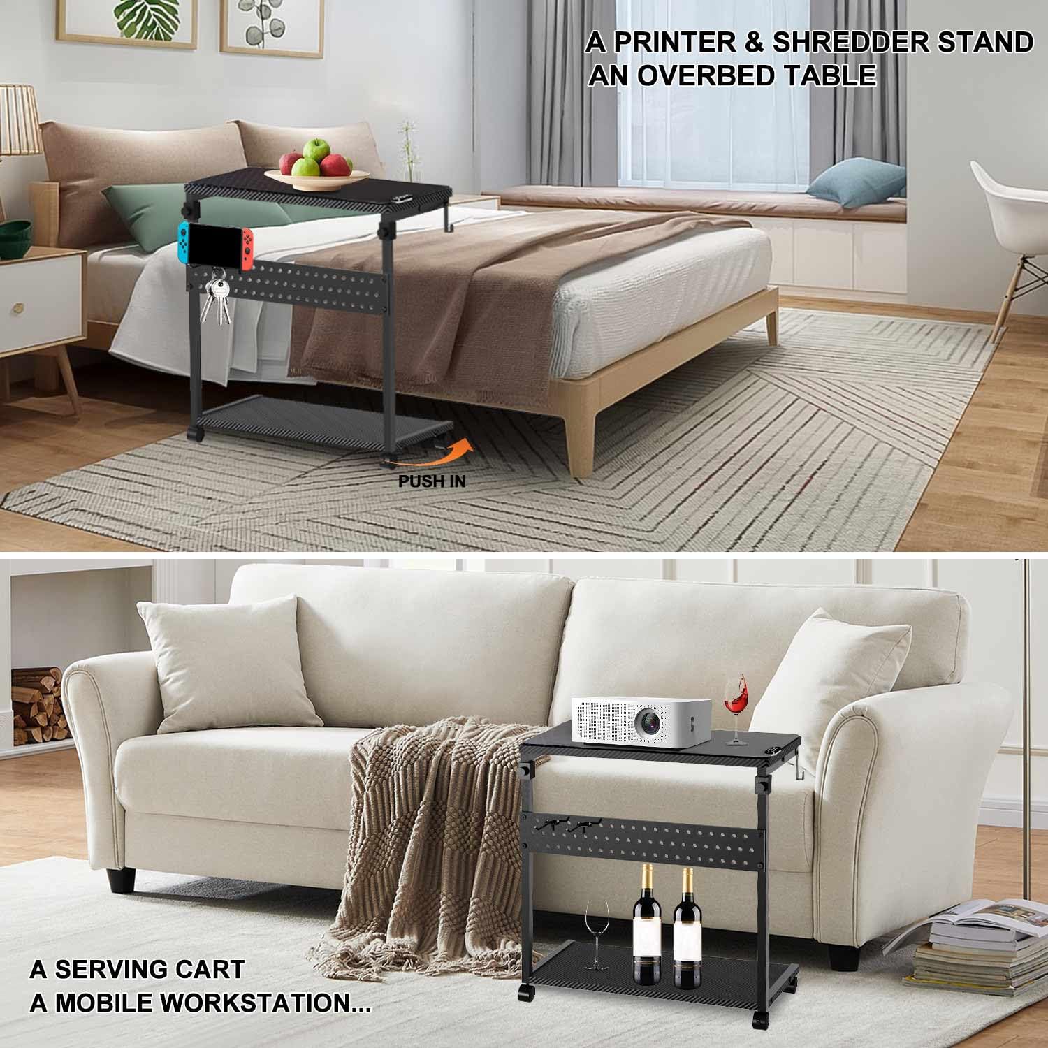 Ergonomic Adjustable Computer Tower Stand for PC - Heavy Duty Floor & Desk Organizer with Wheels - Perfect for Home Office, Gaming Setup & Workspace Organization
