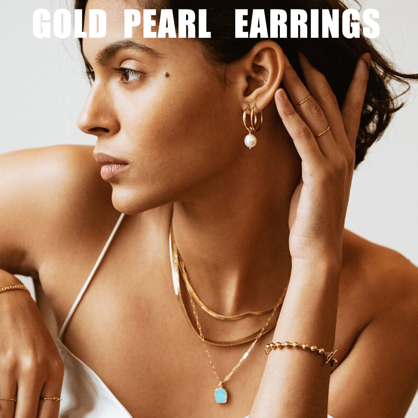 FAXHION 36 Pairs Gold Earrings Set for Women - Fashion Pearl Chain Link Stud Drop Dangle Earrings Multipack Hoop Earrings | Hypoallergenic Jewelry for Birthday Party, Wedding, Anniversary & Daily Wear