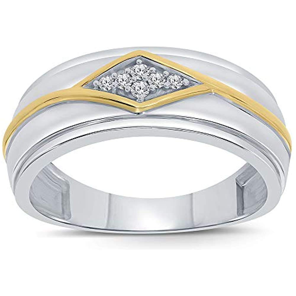 14K Two-Tone Gold Over 925 Sterling Silver Pear & Round Cut White Diamond Trio Wedding Engagement Ring Set for Men & Women - Perfect for Proposals, Anniversaries & Bridal Jewelry