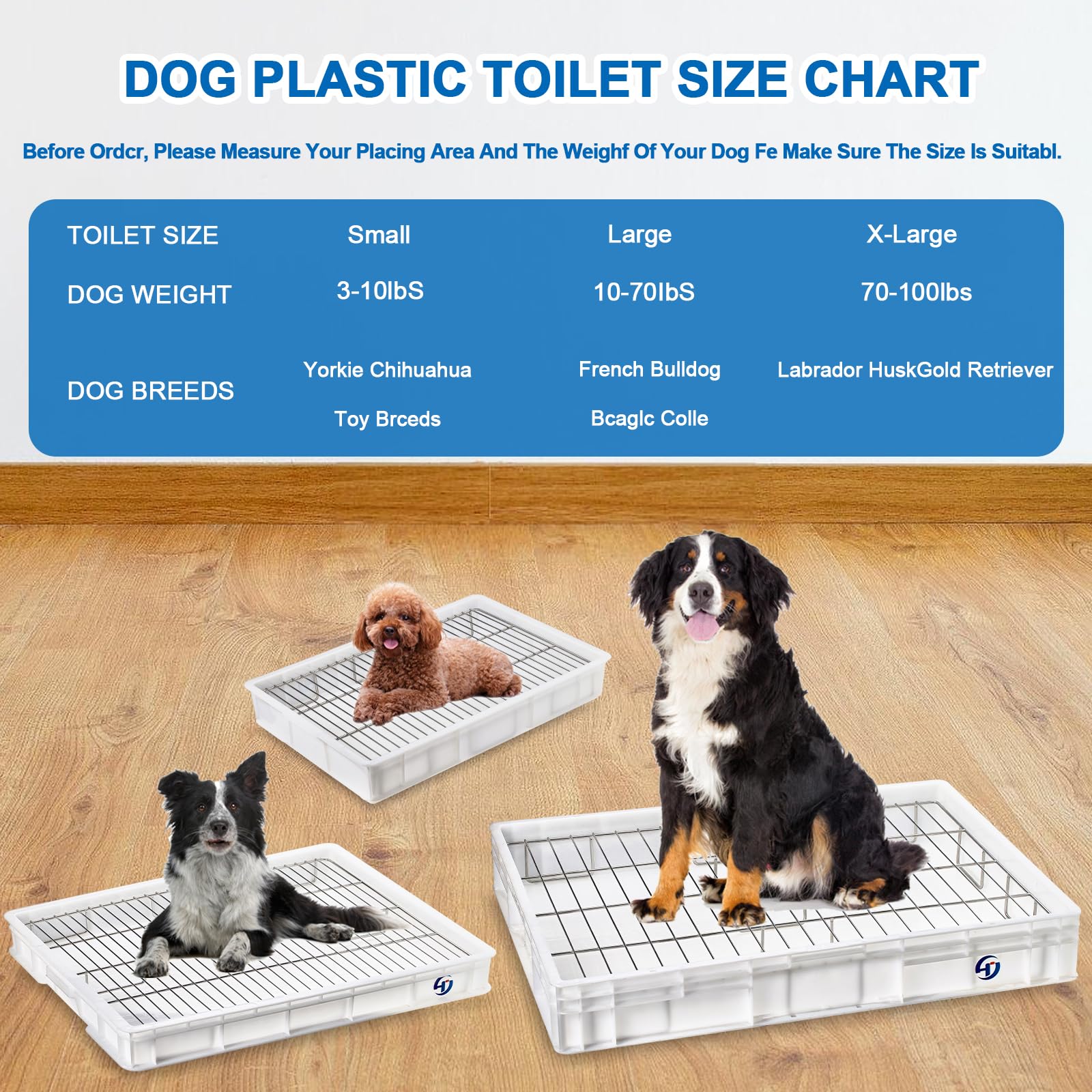 Washable Dog Litter Box for Medium & Large Dogs - Indoor/Outdoor Potty Tray with Separate Urine & Feces Design | Easy Clean Pee Pad for Puppy Training & Housebreaking | Perfect for Apartments, Travel & Senior Dogs