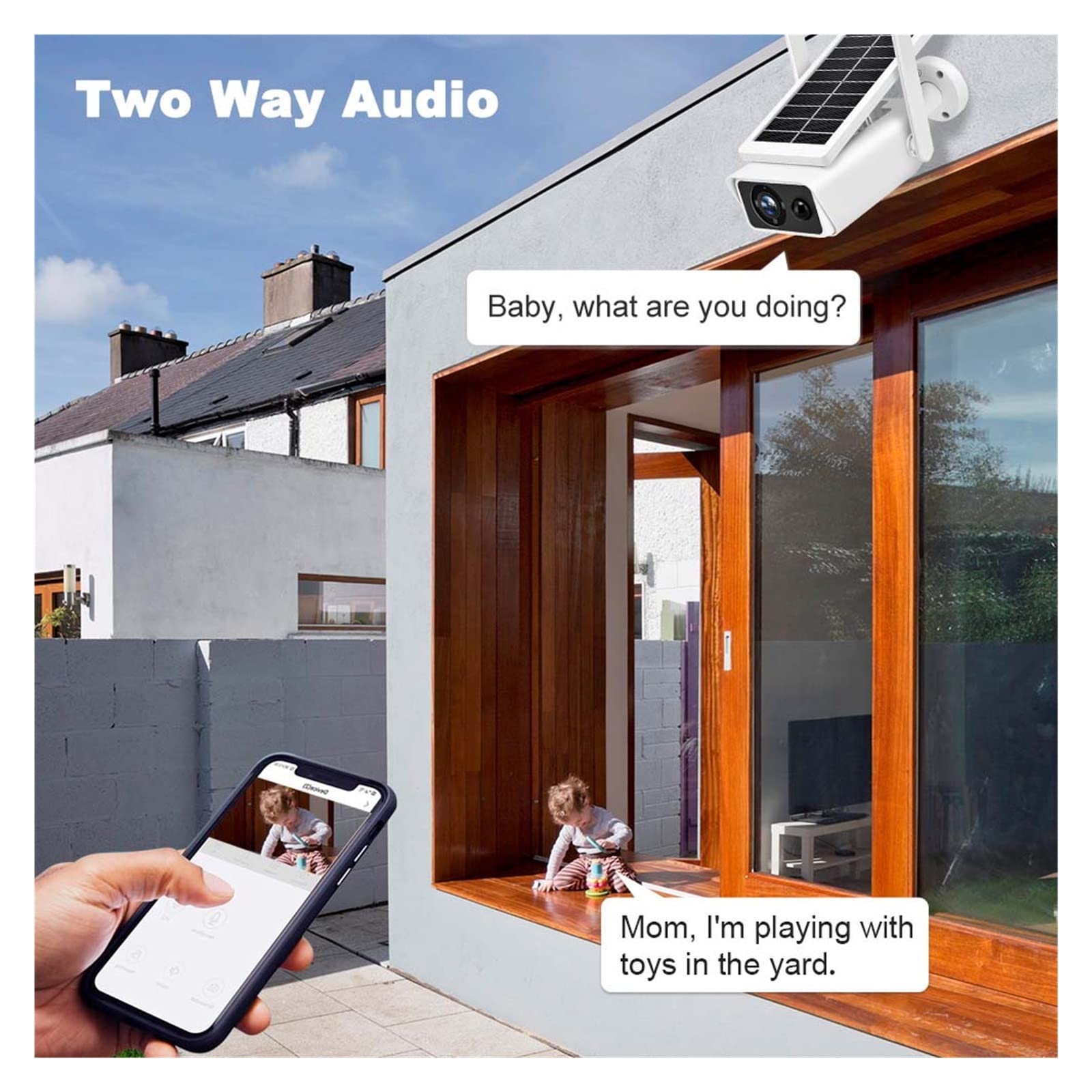 4MP Solar Security Camera Outdoor Wireless with Night Vision - WiFi Solar Powered CCTV Surveillance, PIR Motion Detection, Weatherproof Bullet Cam for Home & Business Security (Ideal for Backyard, Garage, and Perimeter Monitoring)