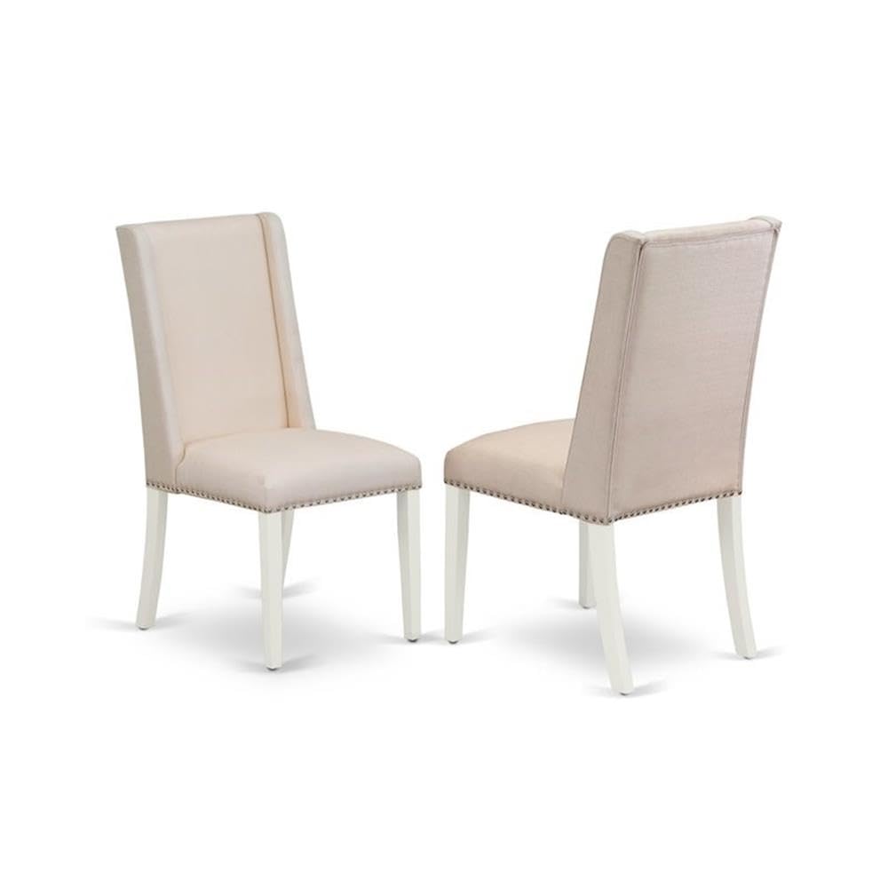 East West Furniture 5-Piece Kitchen Table Set for 4 - 36x60 Inch Rectangle Dining Table with X-Legs & 4 Cream Linen Fabric Chairs - Modern Dining Room Furniture for Small Spaces, Breakfast Nooks & Family Gatherings