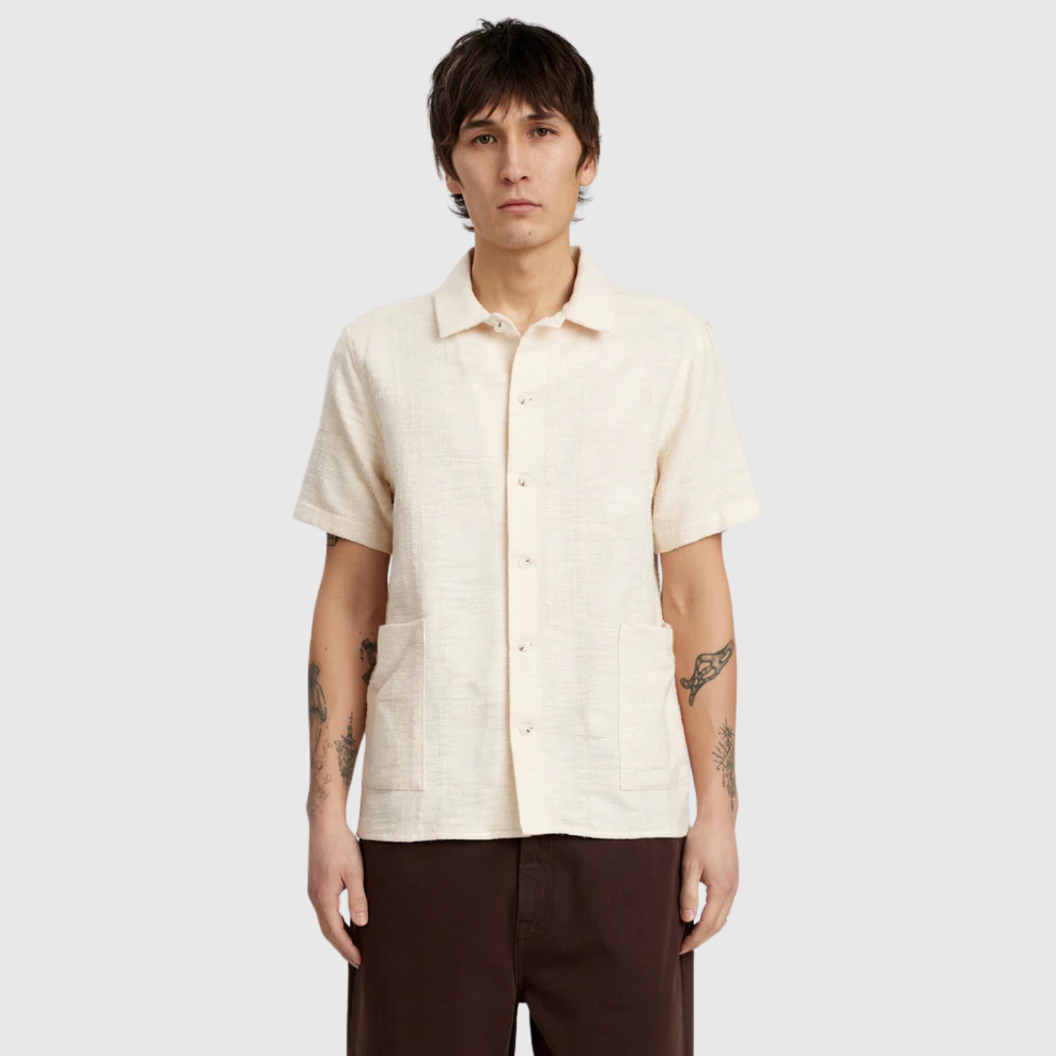 Akleon Check Pattern Short Sleeve Shirt for Men - Casual Summer Button Down Shirt for Office, Travel & Outdoor Activities