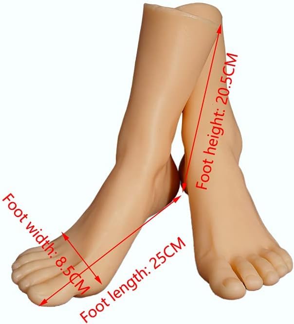 Silicone Female Model Feet for Displaying Jewelry, Sandals, Socks - 1 Pair - Perfect for Artists, Shoe Stores & Photography Studios