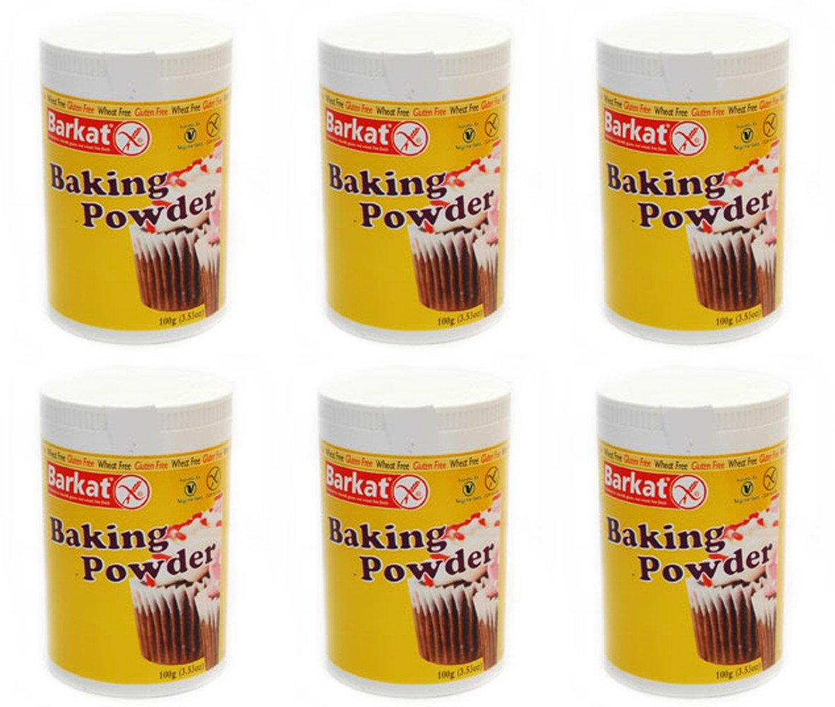 Barkat Gluten Free Baking Powder - 100g (Pack of 6) | Aluminum-Free, Kosher Certified for Baking Cakes, Cookies & Breads | Perfect for Home Bakers & Gluten-Free Diets
