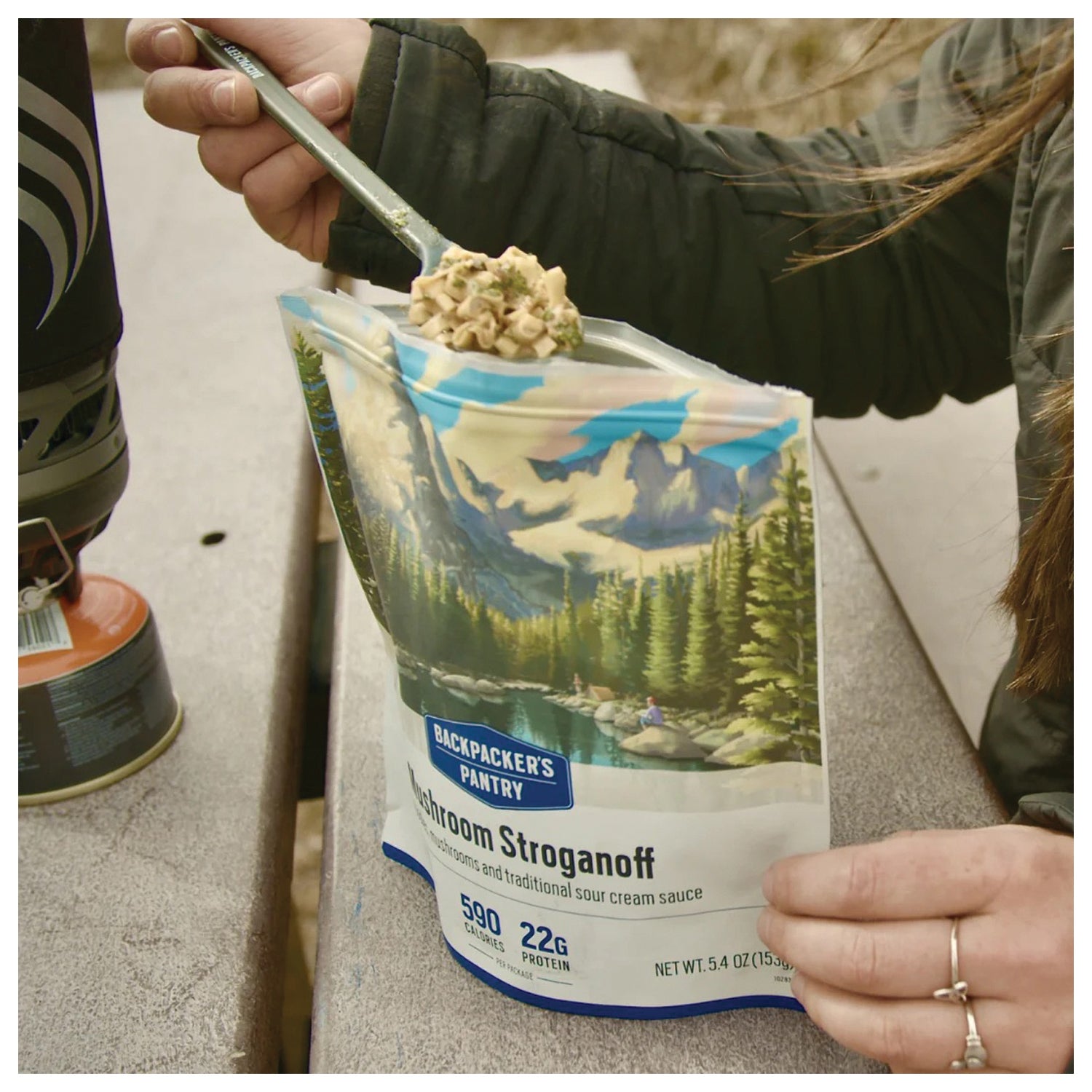 Backpackers Pantry Mushroom Stroganoff - Freeze Dried Backpacking Meal for 2 - Lightweight Camping Food for Hiking & Outdoor Adventures