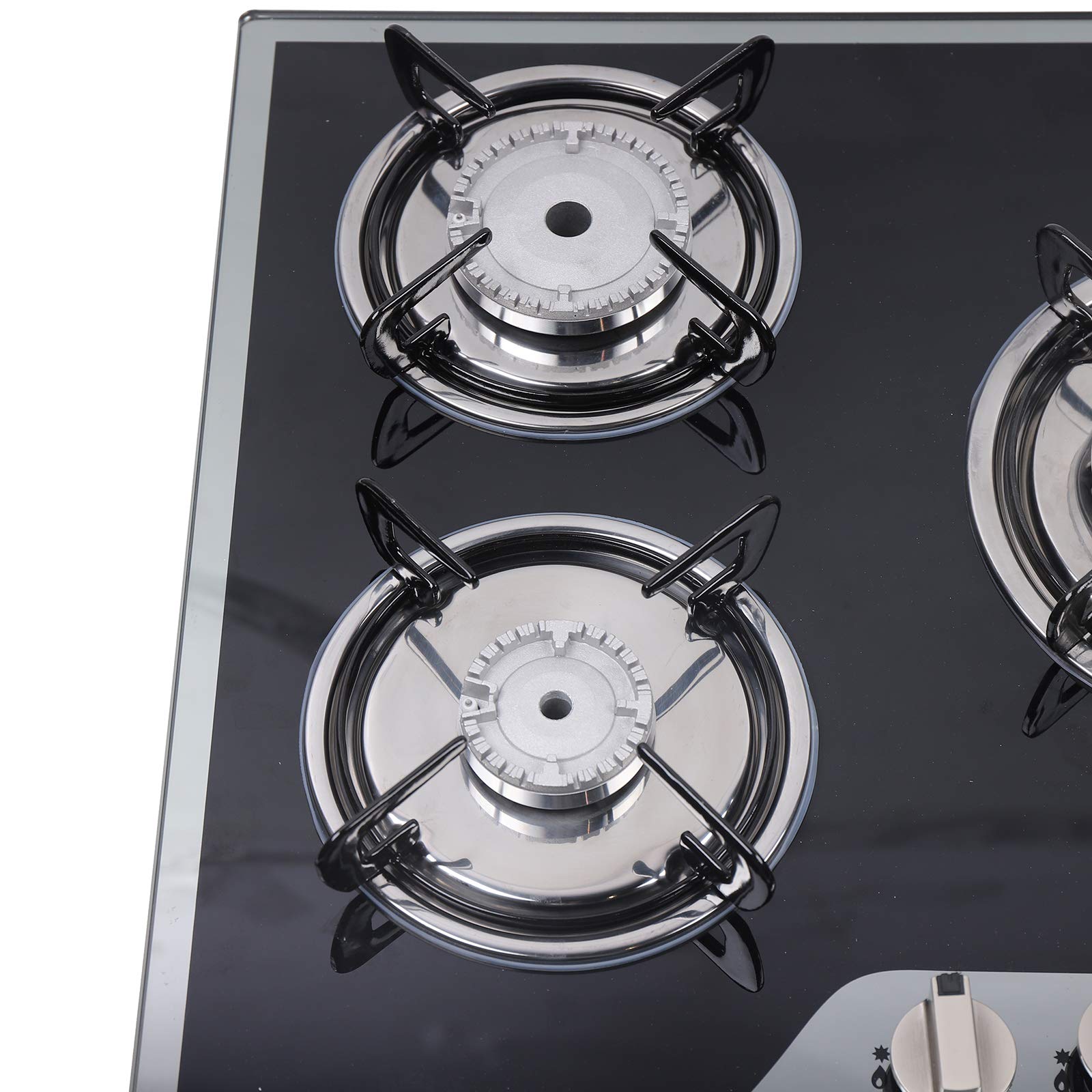 5 Burner Gas Stove Cooktop - 30.3 x 20 Inch Built-in Tempered Glass LPG/NG Dual Fuel Stove with 5 Nozzles - Perfect for Home Kitchen, Restaurant, RV & Outdoor Cooking