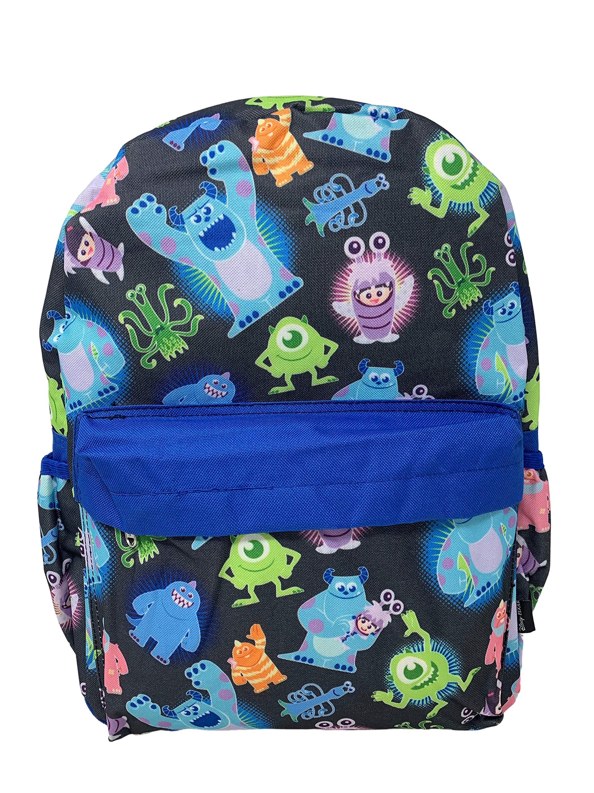 Disney Monsters Inc Allover Print 16 Inch Large School Backpack for Kids - Durable Bookbag for Elementary Students, College, Travel & Daily Use