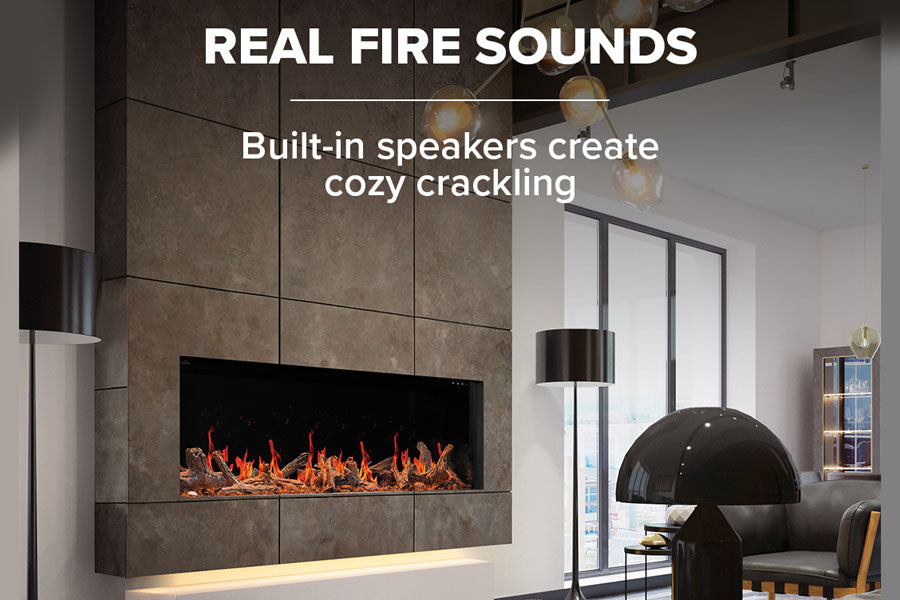 Napoleon Luminex 65-Inch LCD Virtual Smart Multi-Sided Built-In Electric Fireplace - Perfect for Living Room, Bedroom & Office Heating & Ambiance
