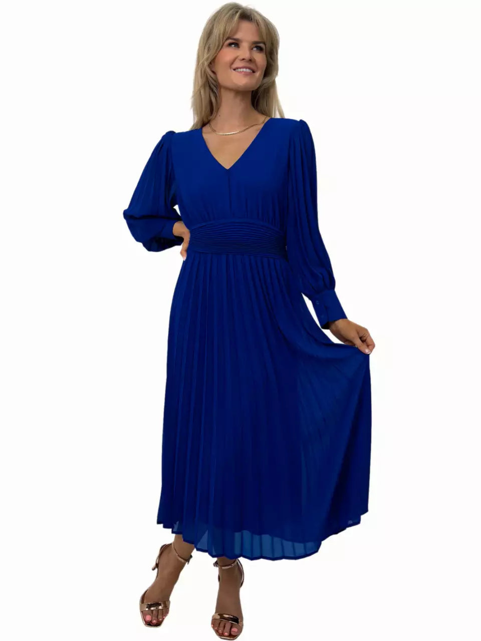 Hannah Midi Dress for Women - Elegant Royal Blue Flowy Summer Dress | Perfect for Beach Vacations, Date Nights & Casual Outings