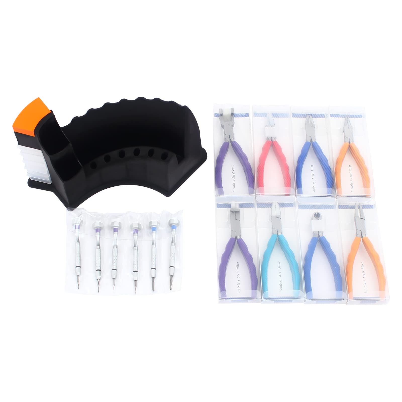 TFCFL Professional Eyeglasses Repair Pliers Set - 6 Screwdrivers & 8 Glasses Repair Tools with Storage Box | Complete Eyewear Repair Kit for Home, Office & Travel | Glasses Frame Adjustment & Maintenance Tools