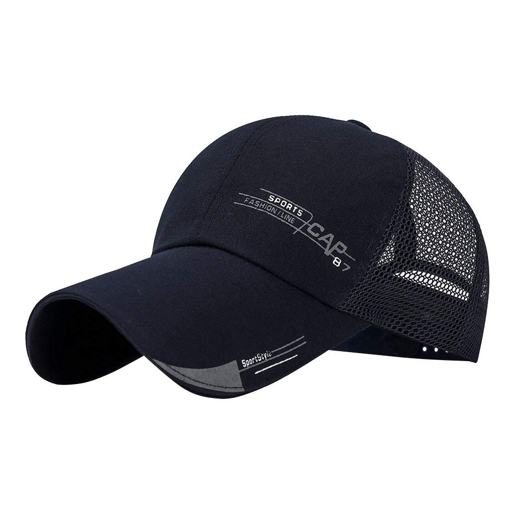 FENGQI Adjustable Mesh Baseball Cap for Men & Women - Breathable Trucker Hat for Outdoor Sports, Beach, Hip-Hop Fashion - Unisex Sun Hat for Running, Hiking, Fishing