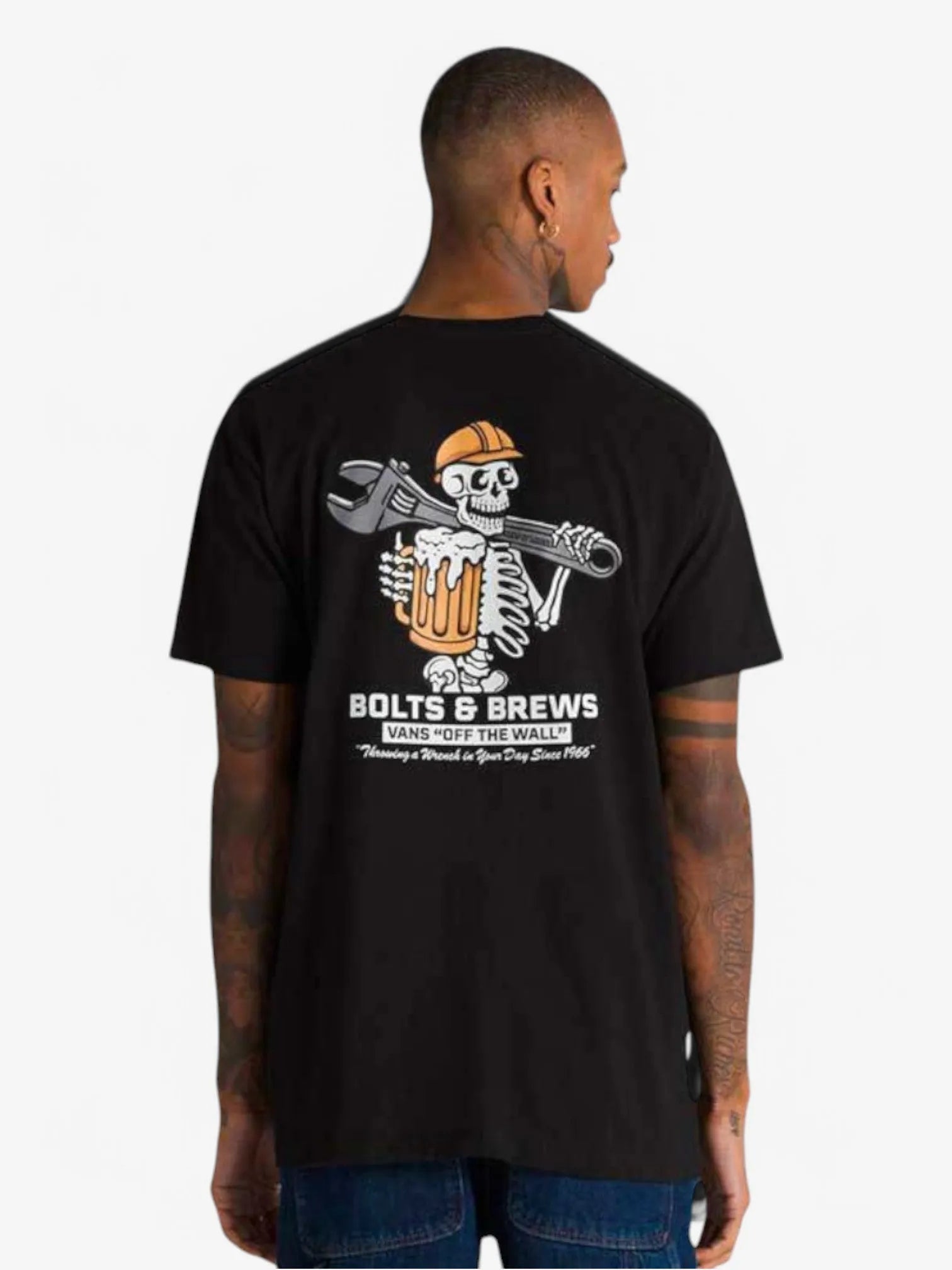 Vans Wrenched SS T-Shirt for Men - Black Cotton Short Sleeve Tee for Casual Wear & Street Style
