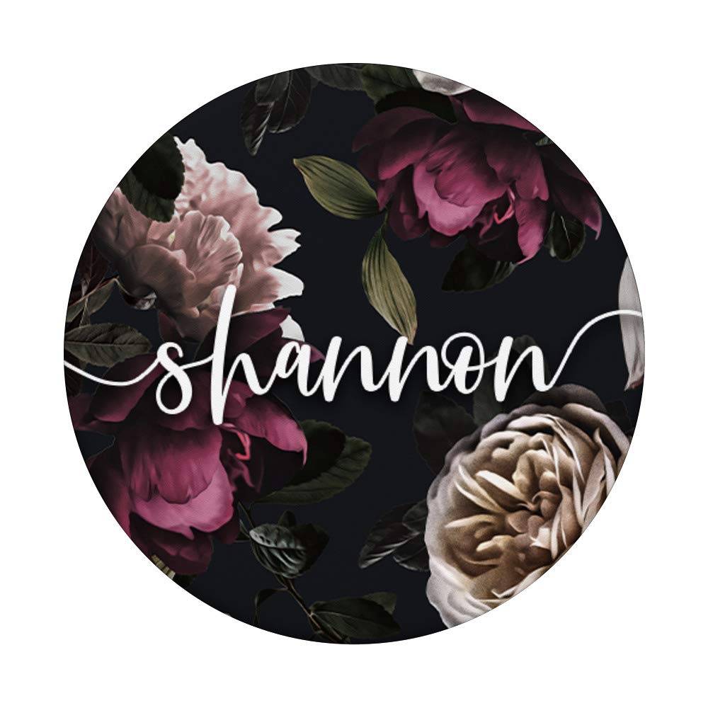Shannon - Elegant Floral Rose & Peony Personalized Name PopSockets PopGrip | Swappable Phone & Tablet Grip with Custom Design | Perfect Gift for Birthdays, Mother's Day & Everyday Use