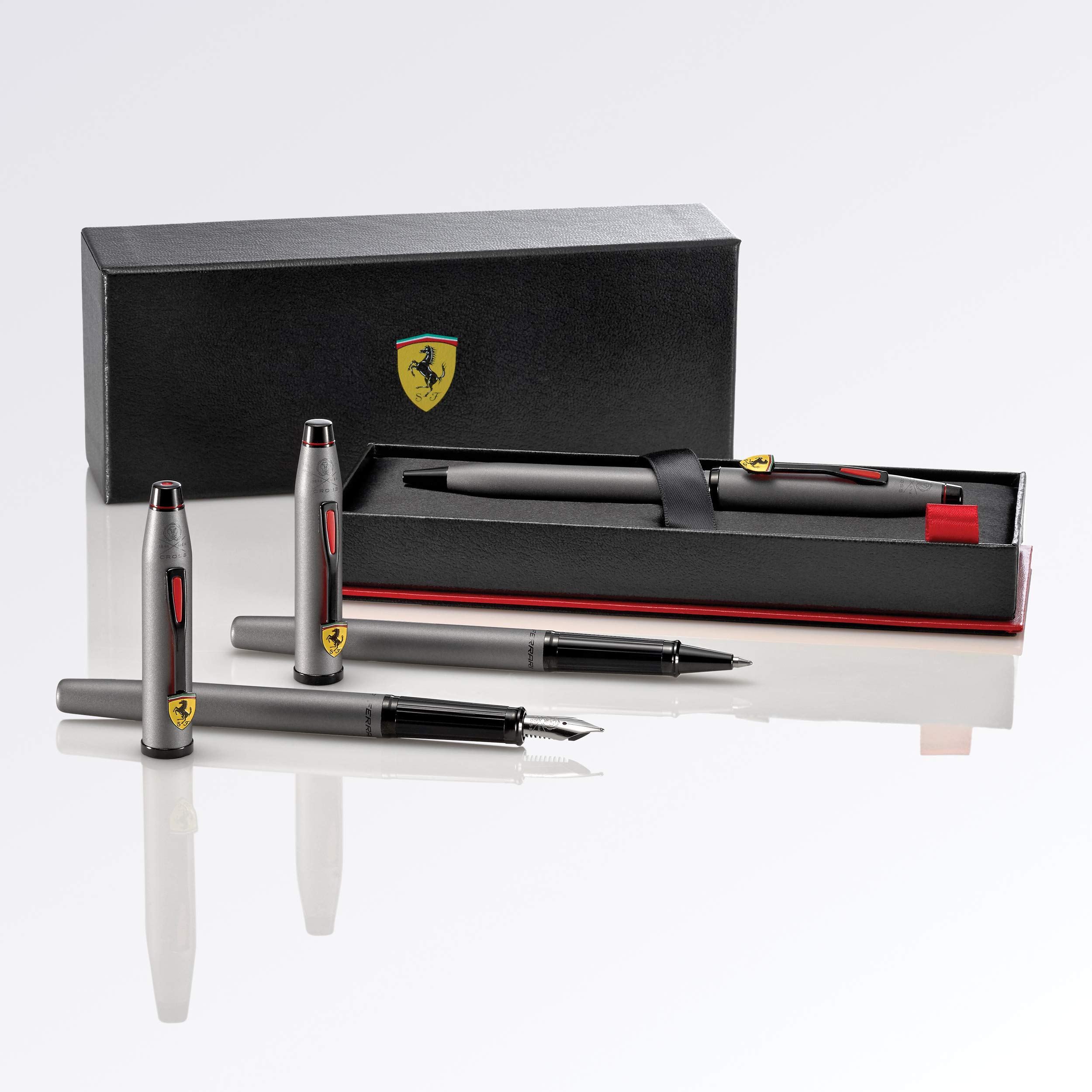 Cross Century II Scuderia Ferrari Rollerball Pen with Luxury Gift Box - Titanium Grey Satin Lacquer | Premium Writing Instrument for Business Gifts, Collectors & Ferrari Enthusiasts
