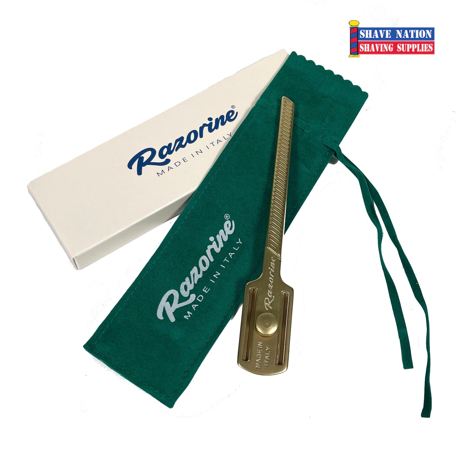 Professional Razorine Shavette Straight Edge Razor - Barber Quality Stainless Steel Shaving Knife for Men's Wet Shaving & Beard Grooming - Perfect for Home Use, Barbershops & Travel Shaving Kit