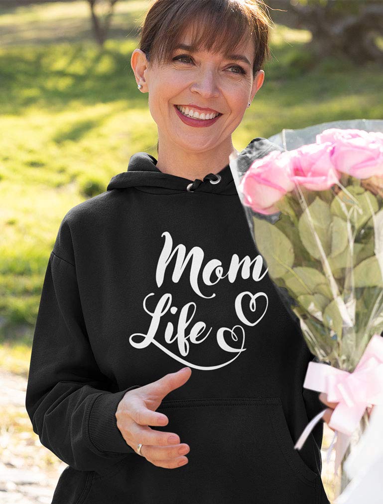 Tstars Mom Life Hoodie Sweatshirt for Women - Comfortable Cotton Pullover with Pocket - Perfect Mother's Day Gift, Birthday Present & Casual Wear for Moms