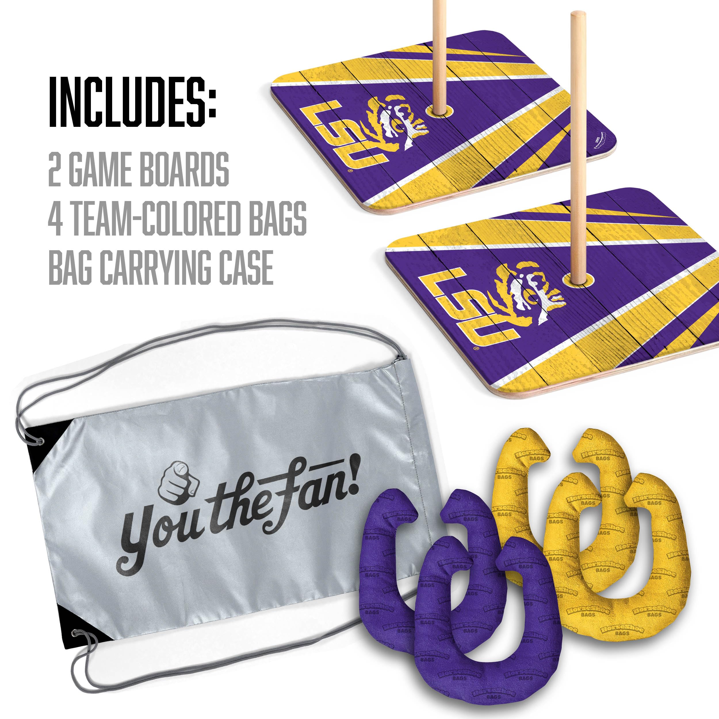 YouTheFan NCAA LSU Tigers Horseshoe Bags - Durable Team Spirit Tote for LSU Fans - Perfect for Game Day, Tailgating & School Events