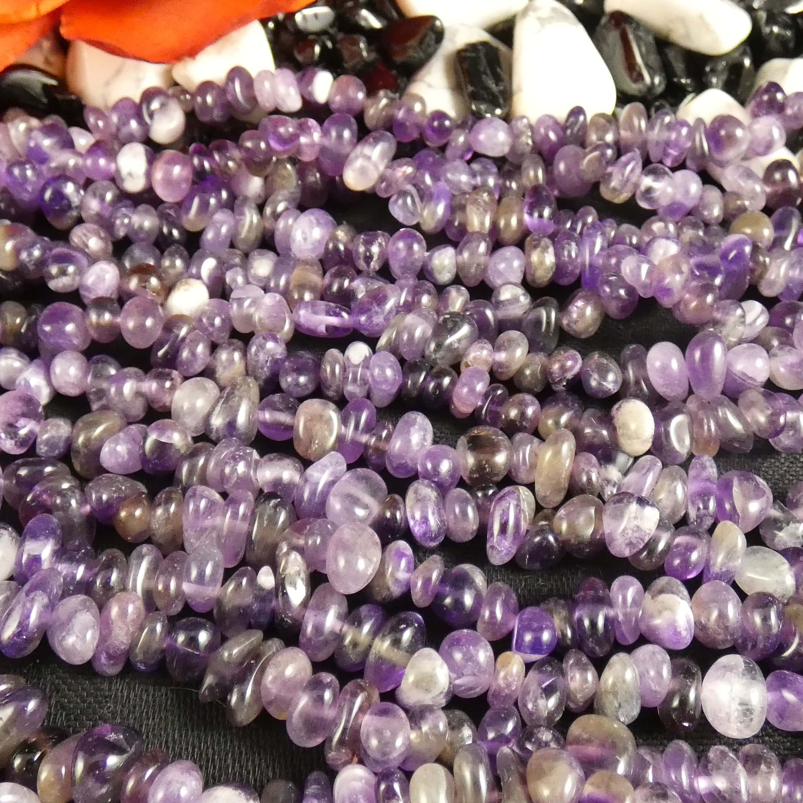 Natural Amethyst Tumbled Chip Beads for Jewelry Making - Bulk Wholesale Gemstone Beads for DIY Bracelets, Necklaces & Healing Crystal Crafts (Various Sizes & Shapes) | Perfect for Beaders, Crafters & Spiritual Healing